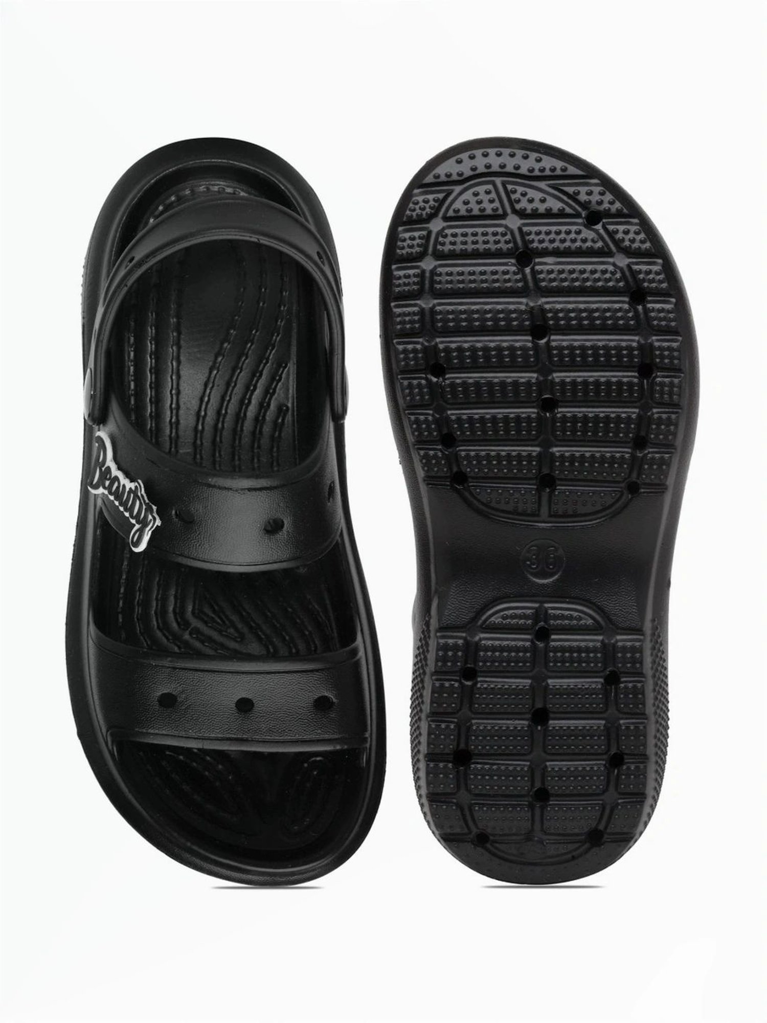 Asian Women's Black Sling Back Wedges