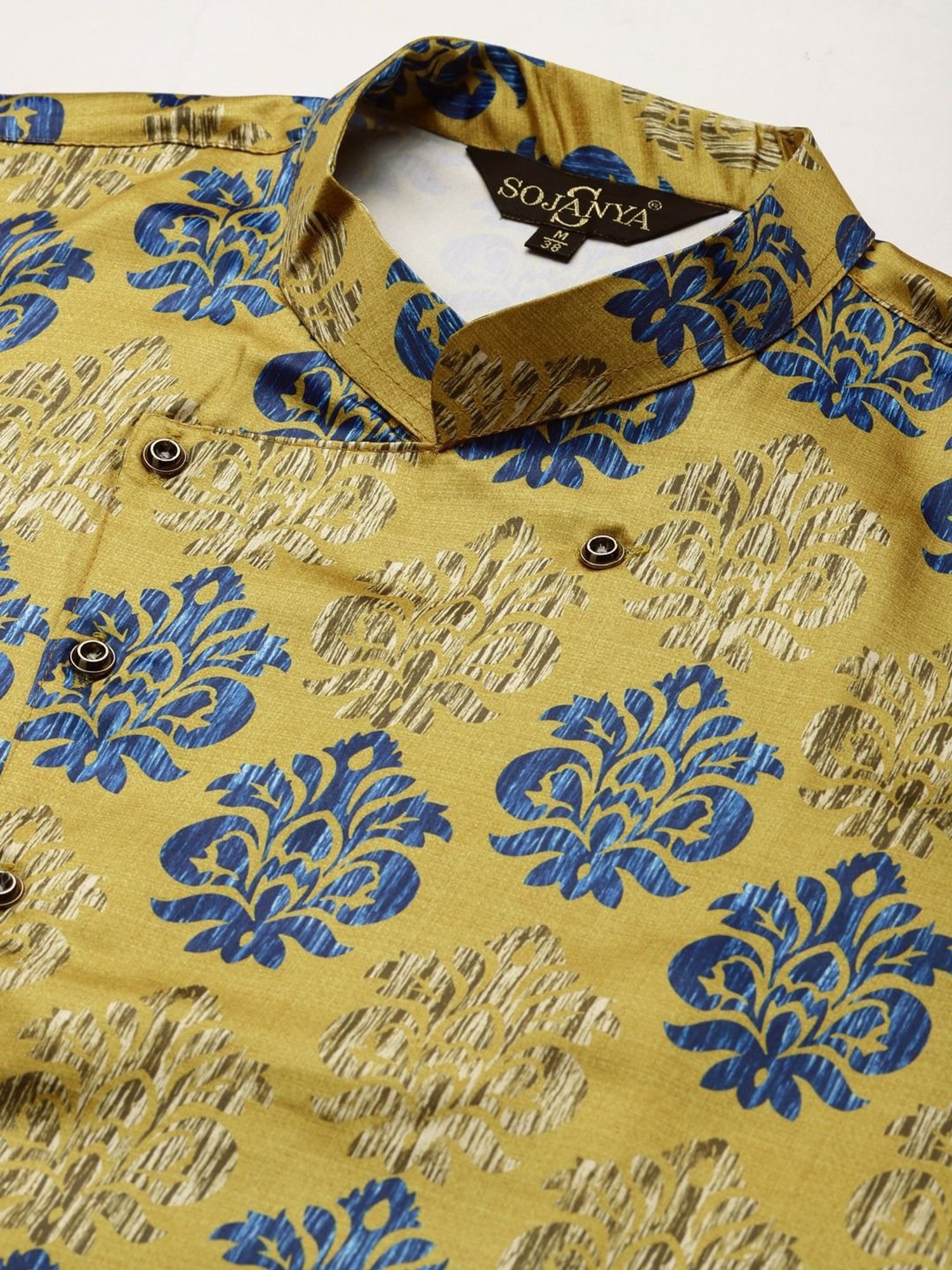 Sojanya Black Regular Fit Printed Kurta Set With Jacket