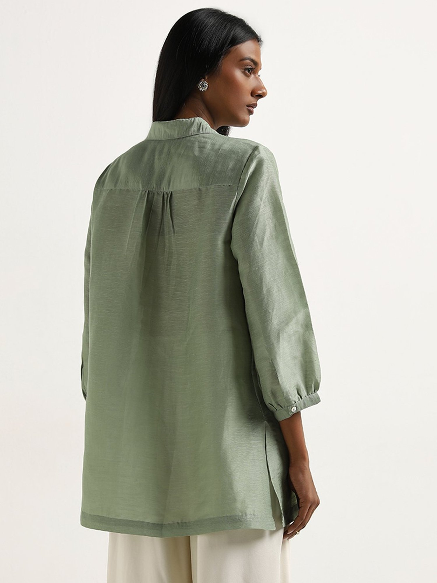 Zuba by Westside Sage Floral Embroidered A-Line Tunic