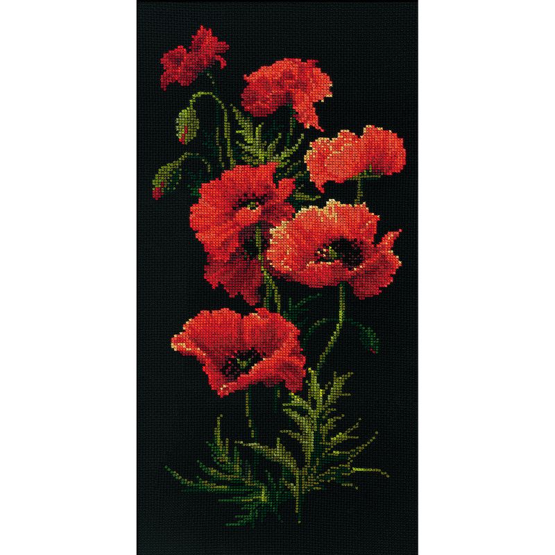 RIOLIS Counted Cross Stitch Kit 9.75"X19.75"-Poppies (10 Count)
