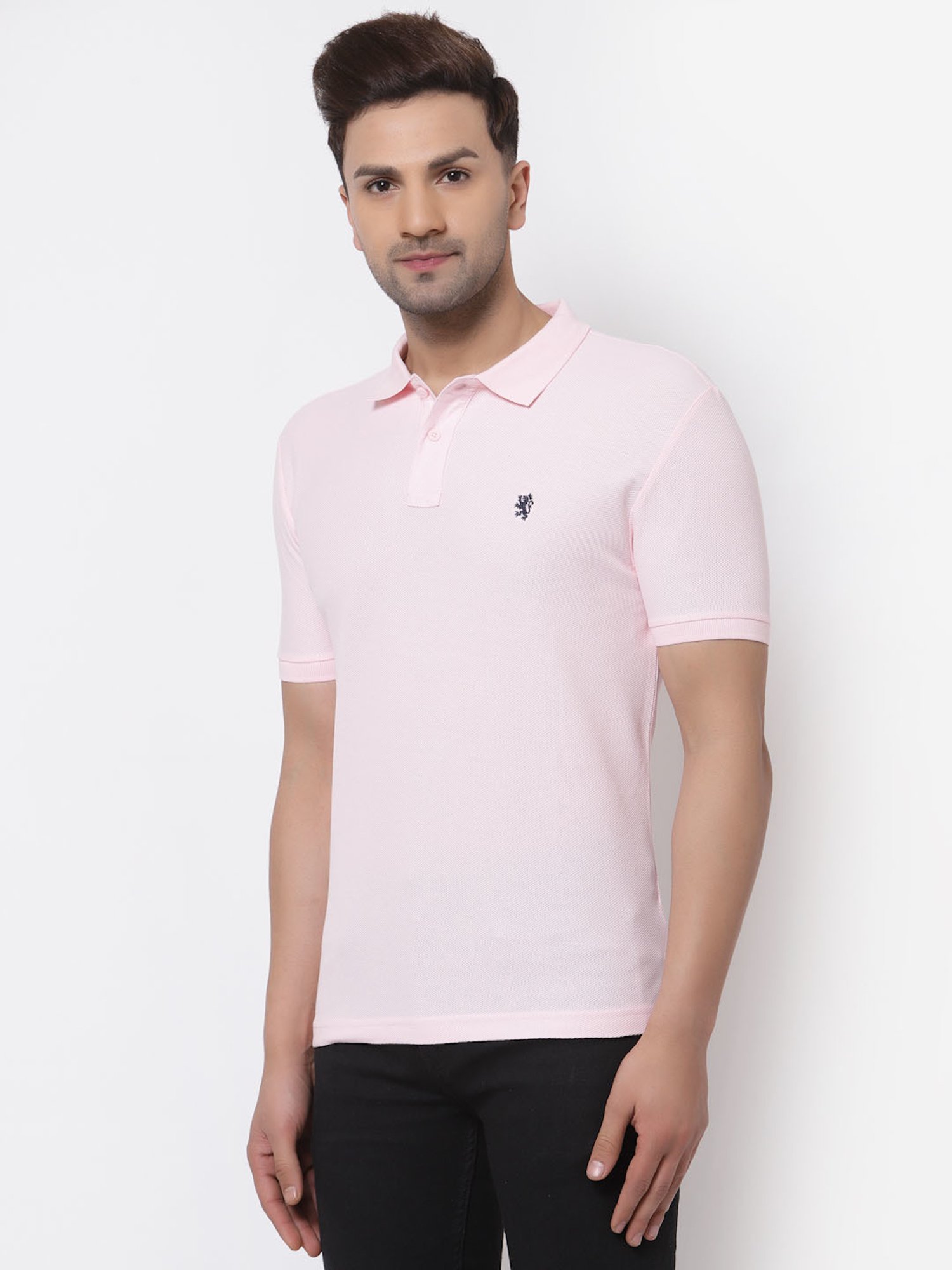 Red Tape Light Pink Cotton Regular Fit Polo T-Shirt