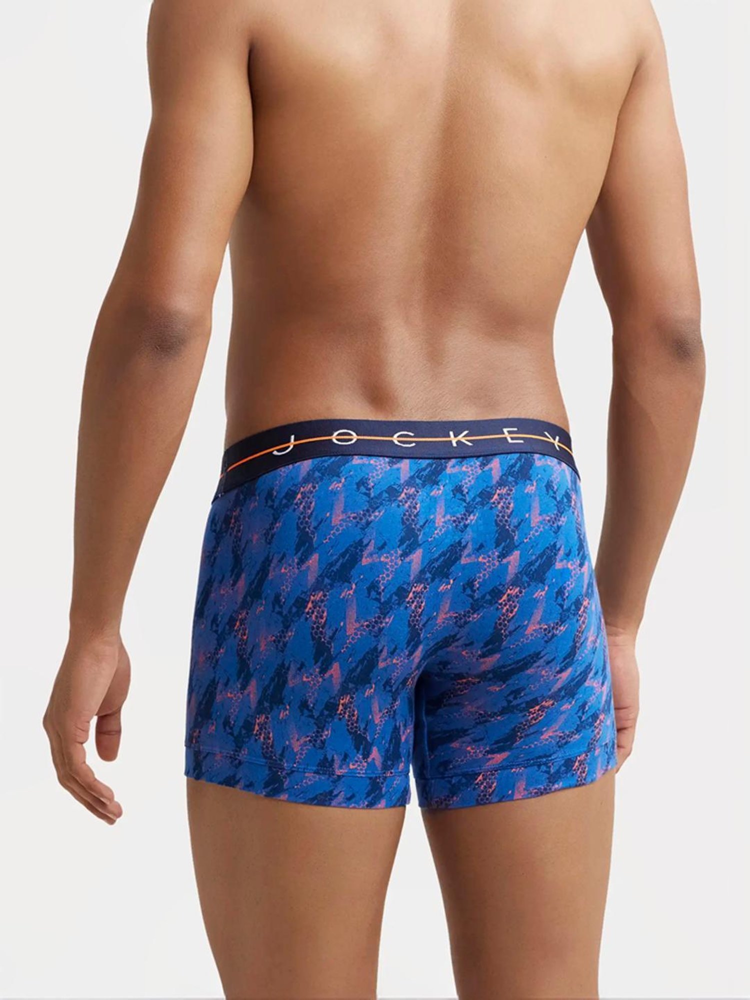 Jockey NY02 Blue Super Combed Cotton Trunks with Ultrasoft Waistband (Prints May Vary)