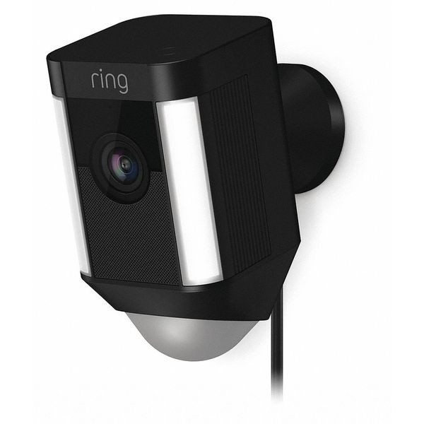 Ring Spotlight Cam Wired, HD Two Way Talk Security Camera Black