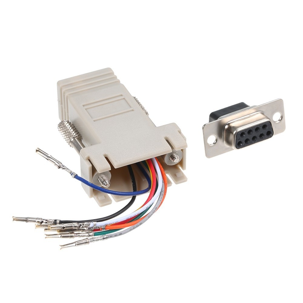 RJ45 to Serial Port Female to DB 9PIN Adapter 8P8C Module Modem Connector
