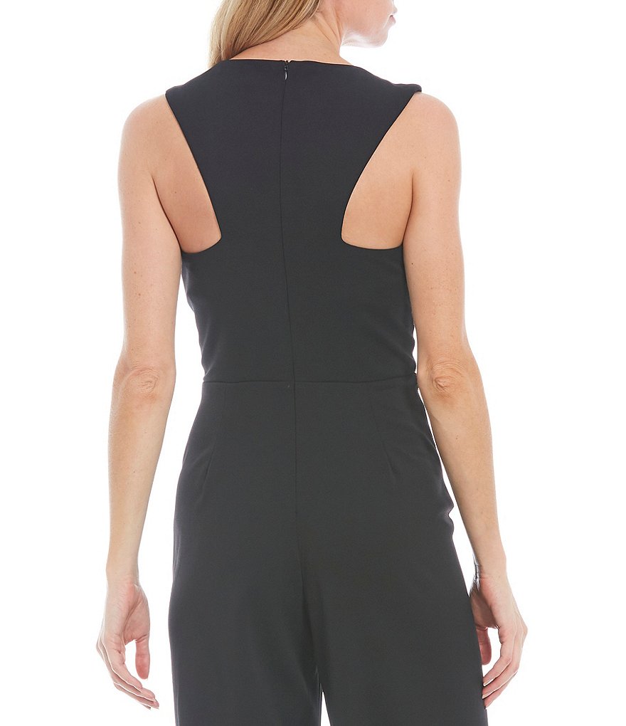 Marina Drape Front V-Neck Sleeveless Jumpsuit