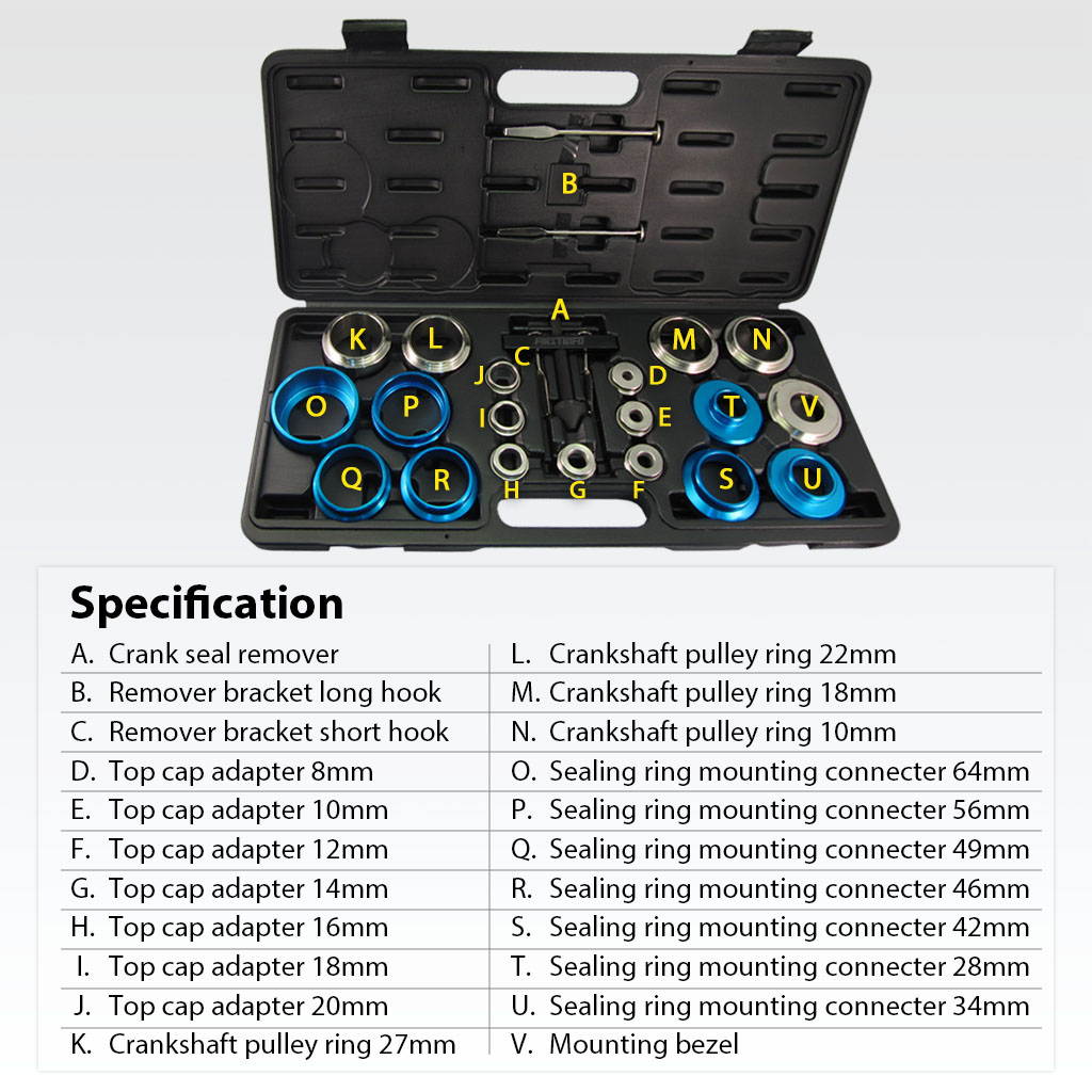 FIRSTINFO Crankshaft Bearing Remover and Installer Kit / Crank Seal Removal Tool Kit Easily Fitting the Crank Seal