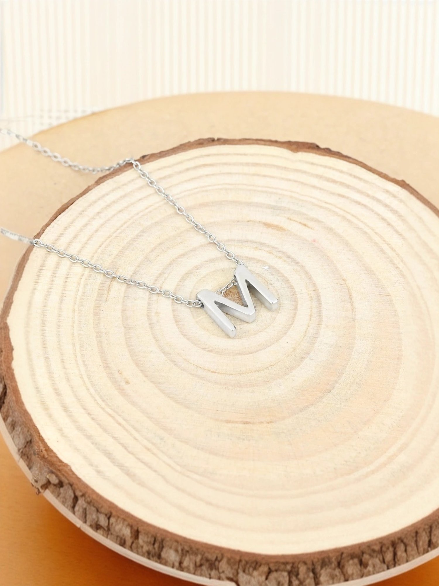 Touch925 Sterling Silver Majestic M Initial Chain Pendant