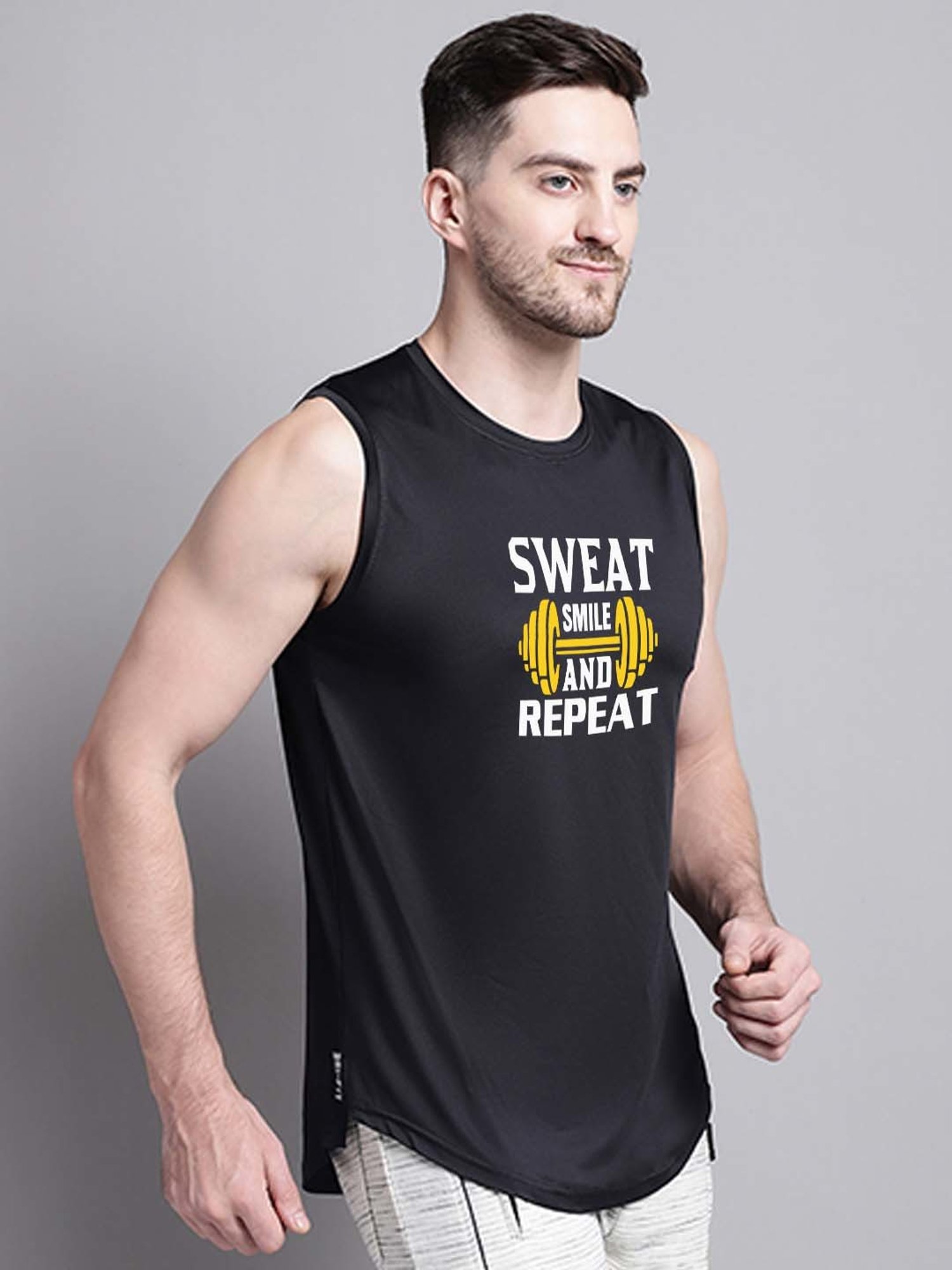 Friskers Black Regular Fit Graphic Sports T-Shirt