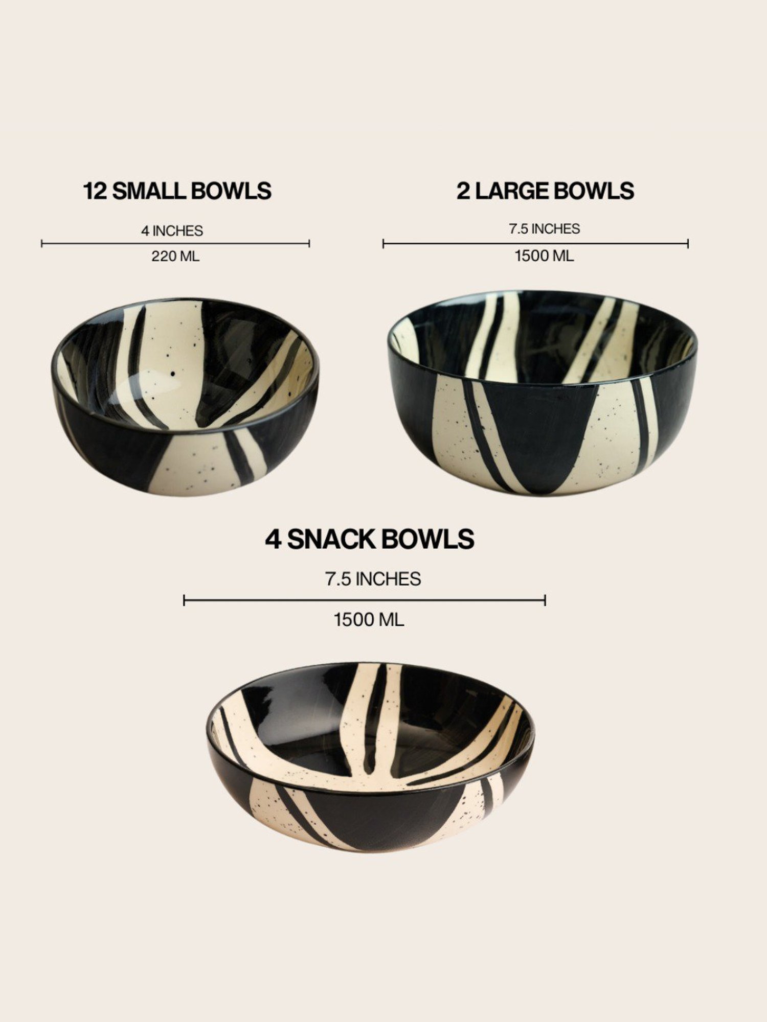 BlackCarrot 42 Piece Ceramic Dinner Set