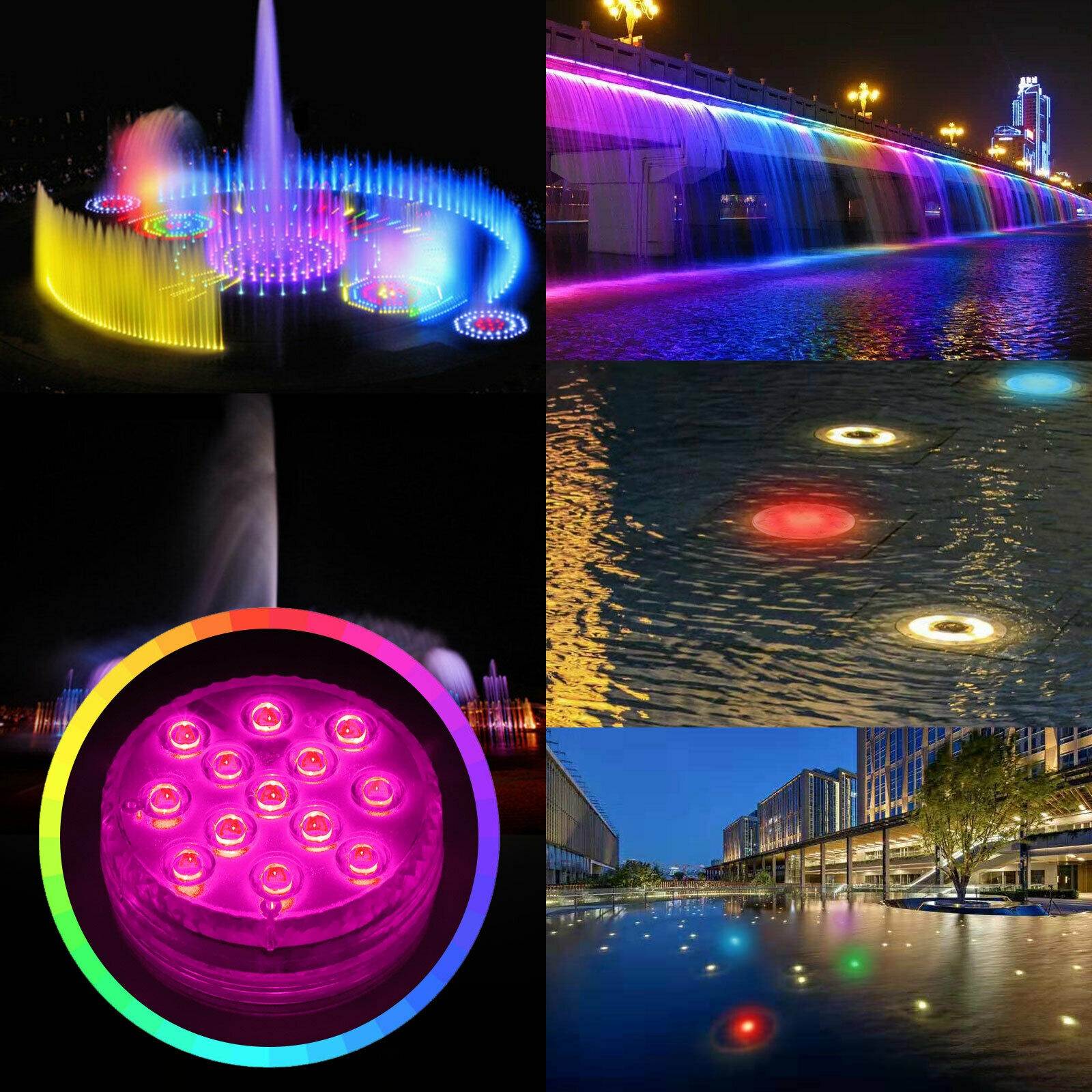 New Swimming Pool Light RGB LED Bulb Remote Control Underwater Color Vase Decor