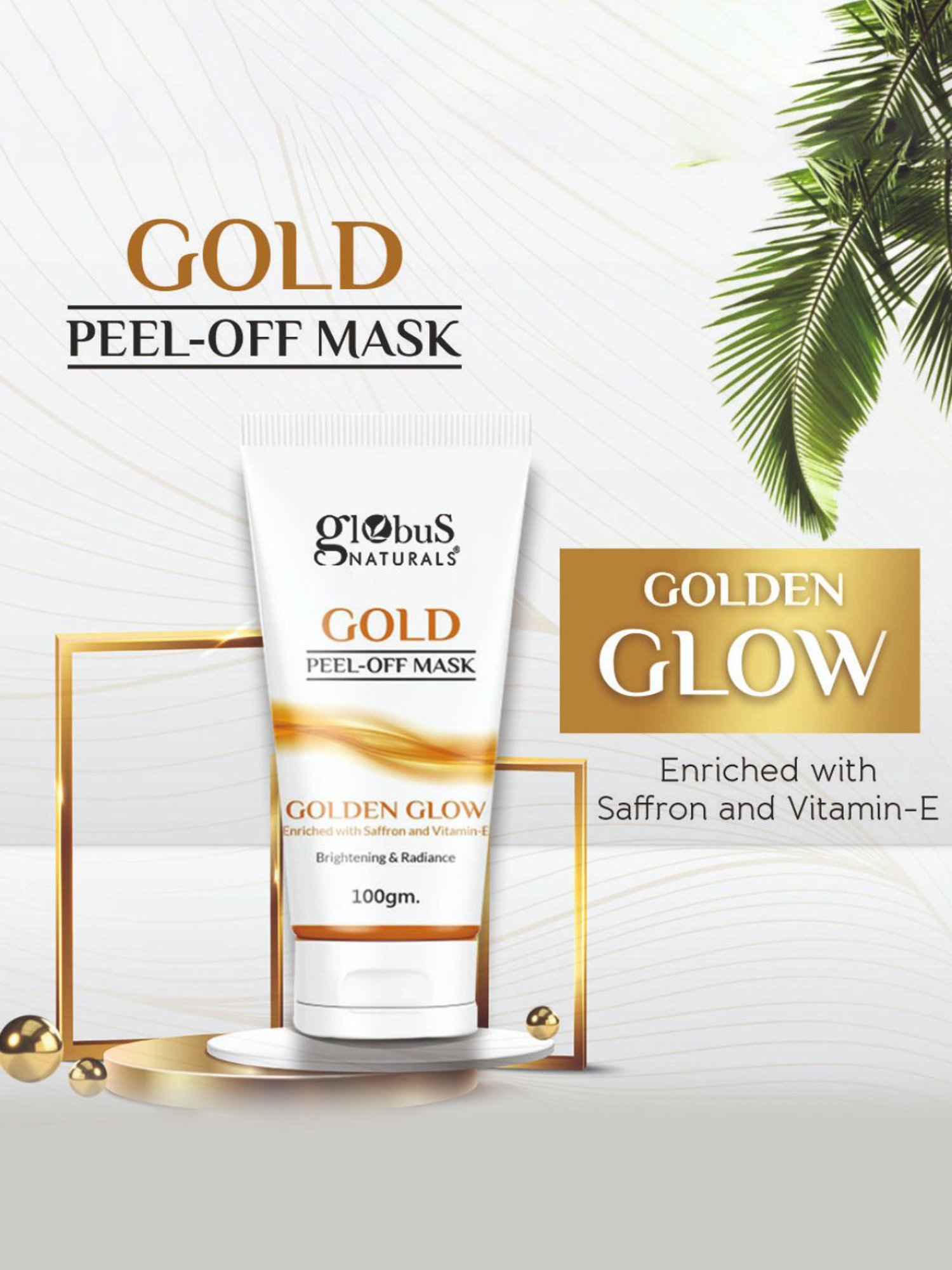 Globus Naturals Gold Peel-Off Mask - Pack of 3