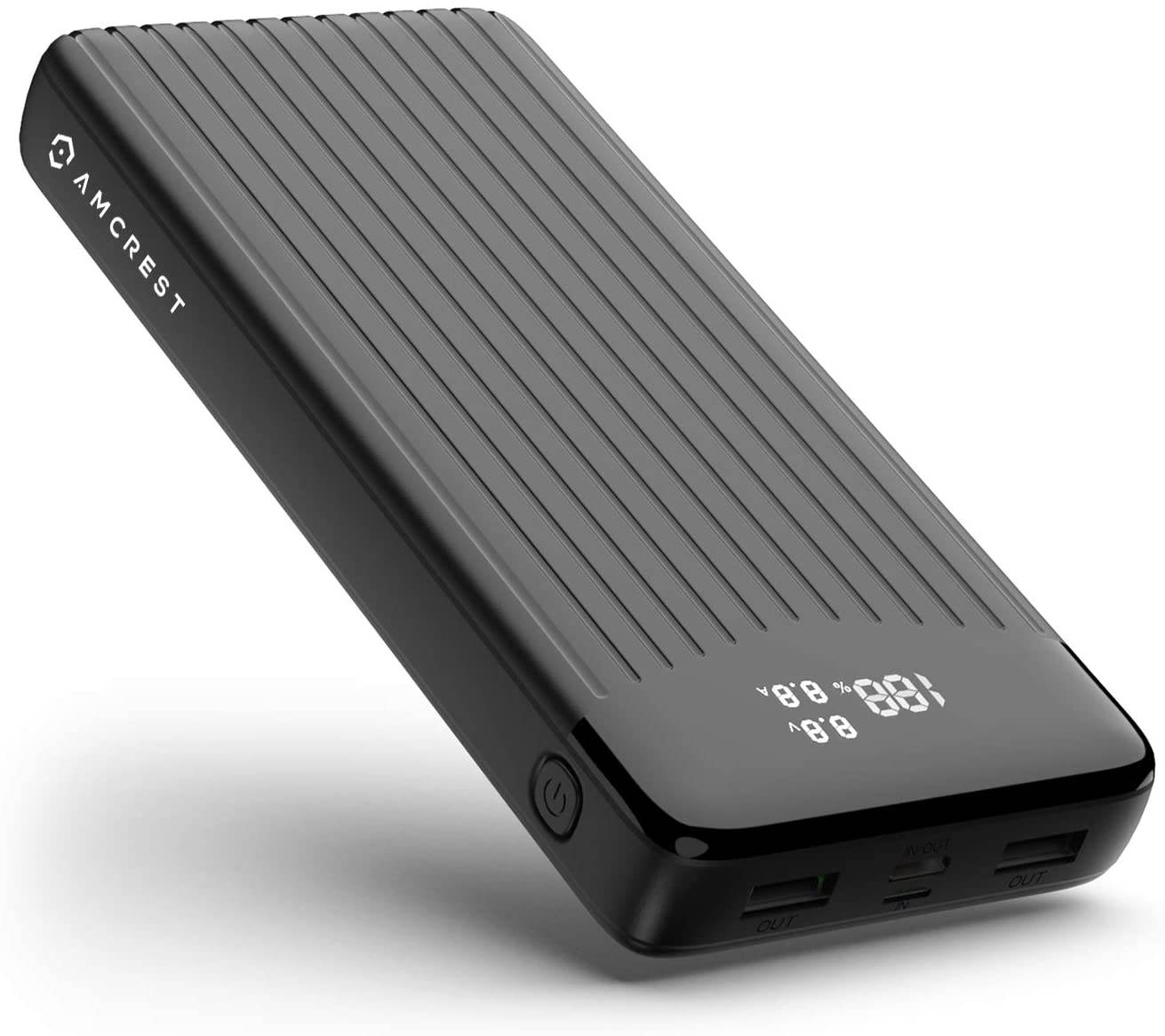 Amcrest USB C Power Bank, 26800mAh Portable Charger USB C, Power Bank Fast Charging 22W PD 3.0, Type C Battery Bank Powerbank with LED Display for Android & iOS Smartphone Devices, and More