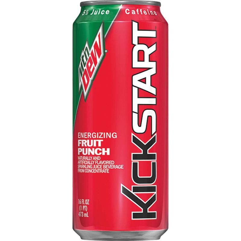 Mountain Dew Kickstart Energizing Fruit Punch Sparkling Juice Beverage - 16oz Can