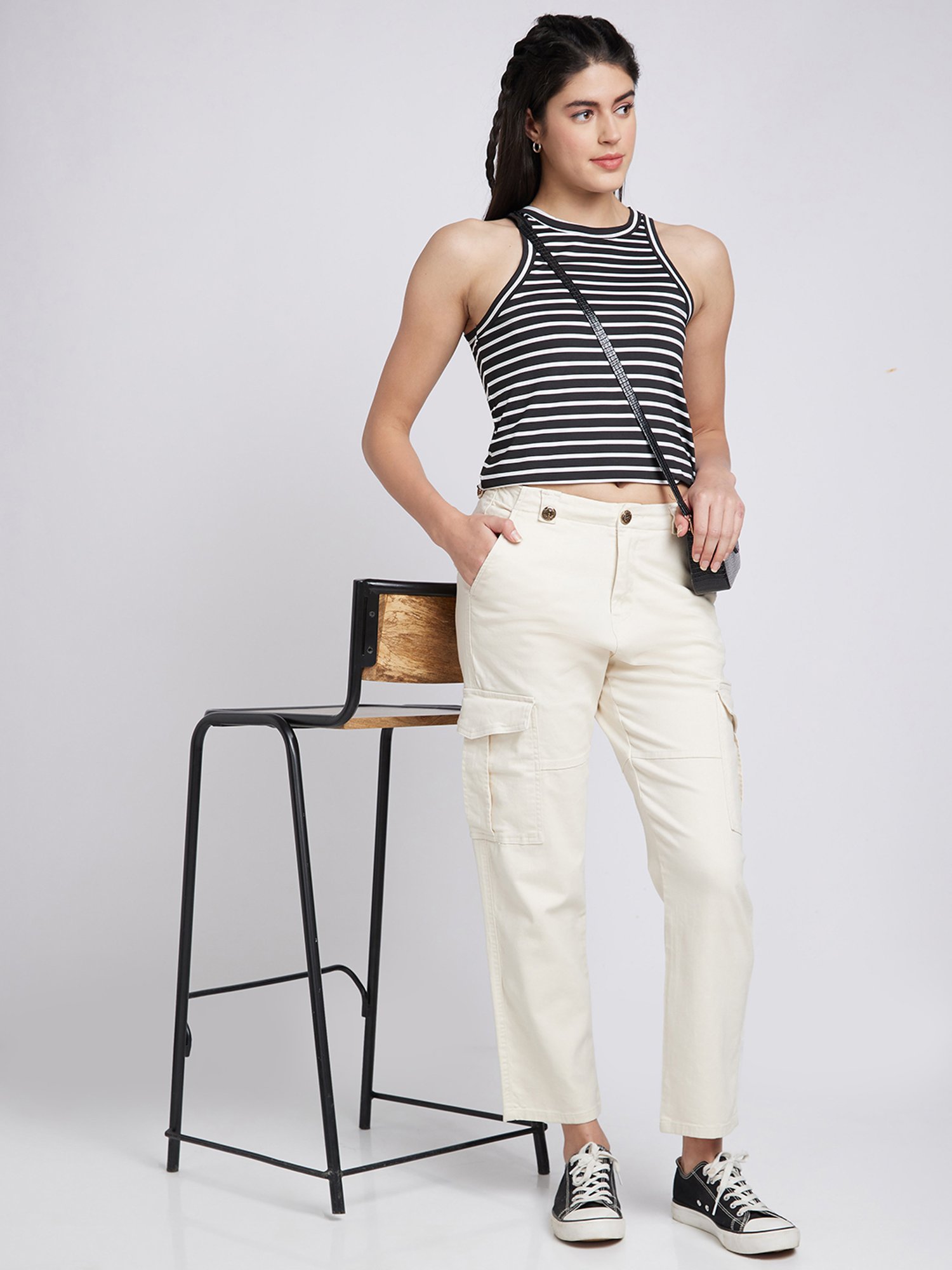 KENDALL + KYLIE Black Mid Rise Bootcut Pants