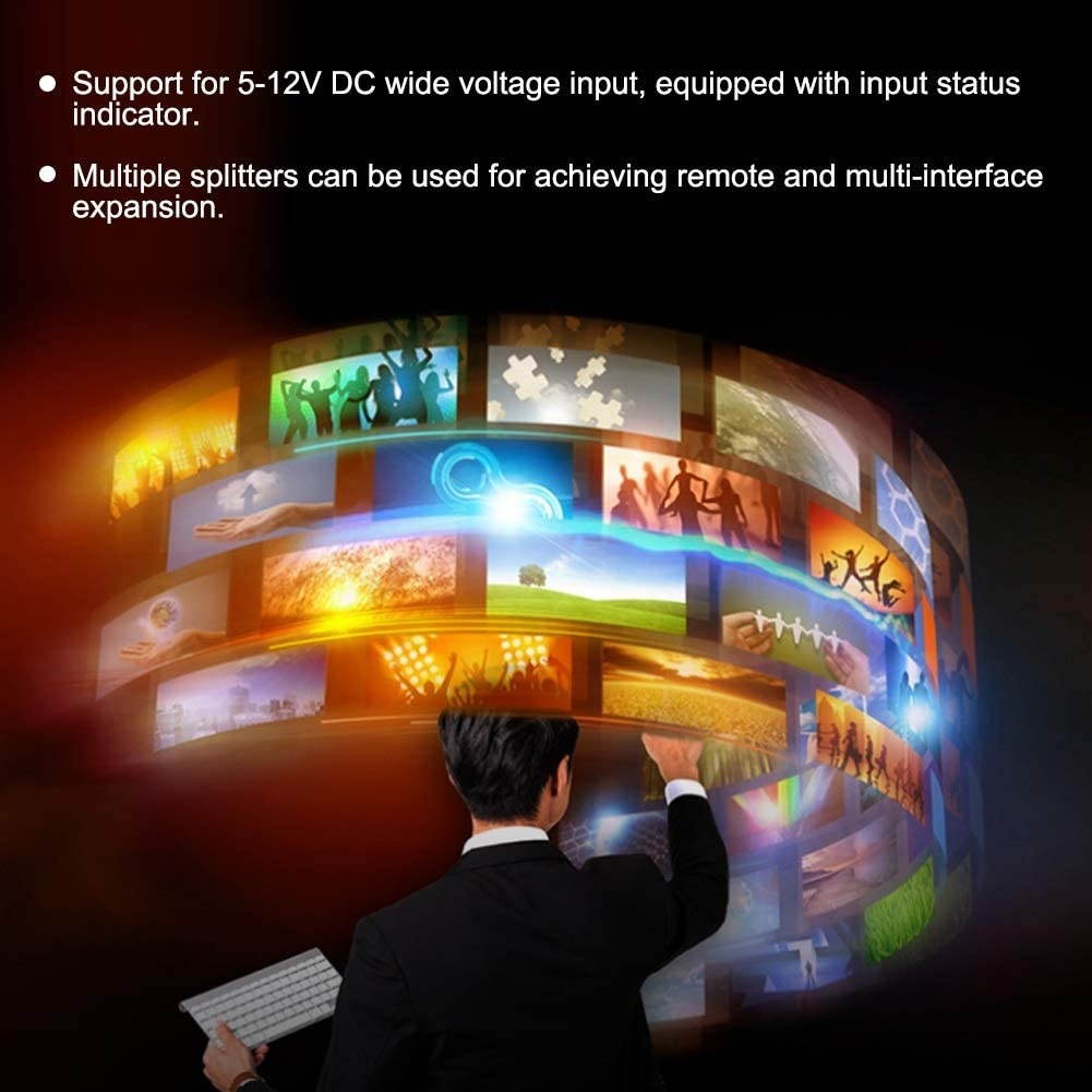 Dancal 1x4 3G SDI Signal Splitter Video Converter 1 in 4 Out Distributor Adapter (110-240V)(US)