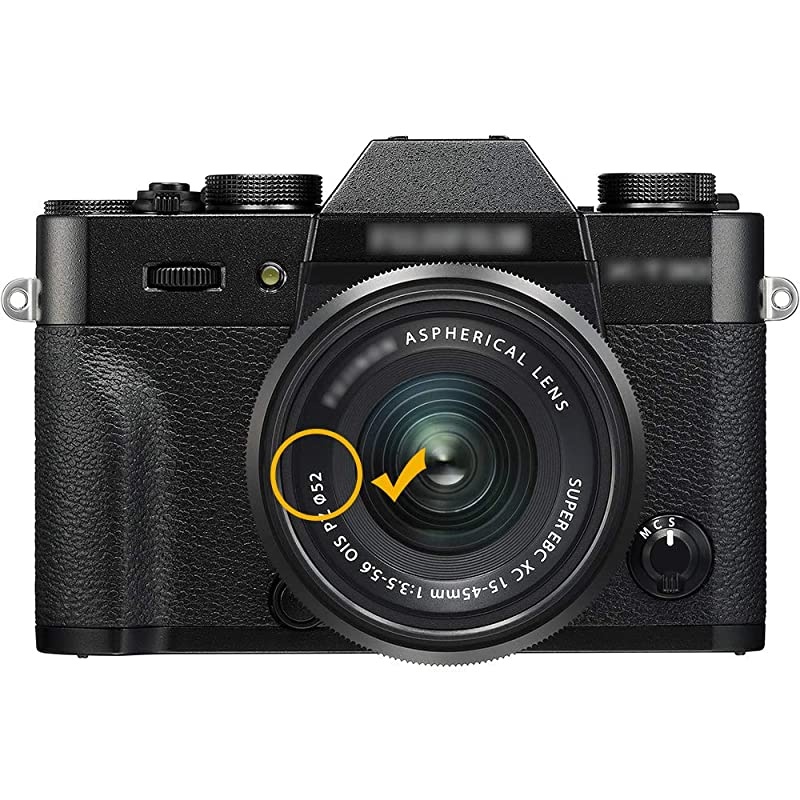 Front Lens Cap Cover with Deluxe Cap Keeper for Fuji Fujifilm X-A7 X-A5 X-T200 X-T30 X-T20 X-T10 with XC 15-45mm Kit Lens for Nikon Z5 with Z 24-50mm Kit Lens & More Lens with Filter Thread