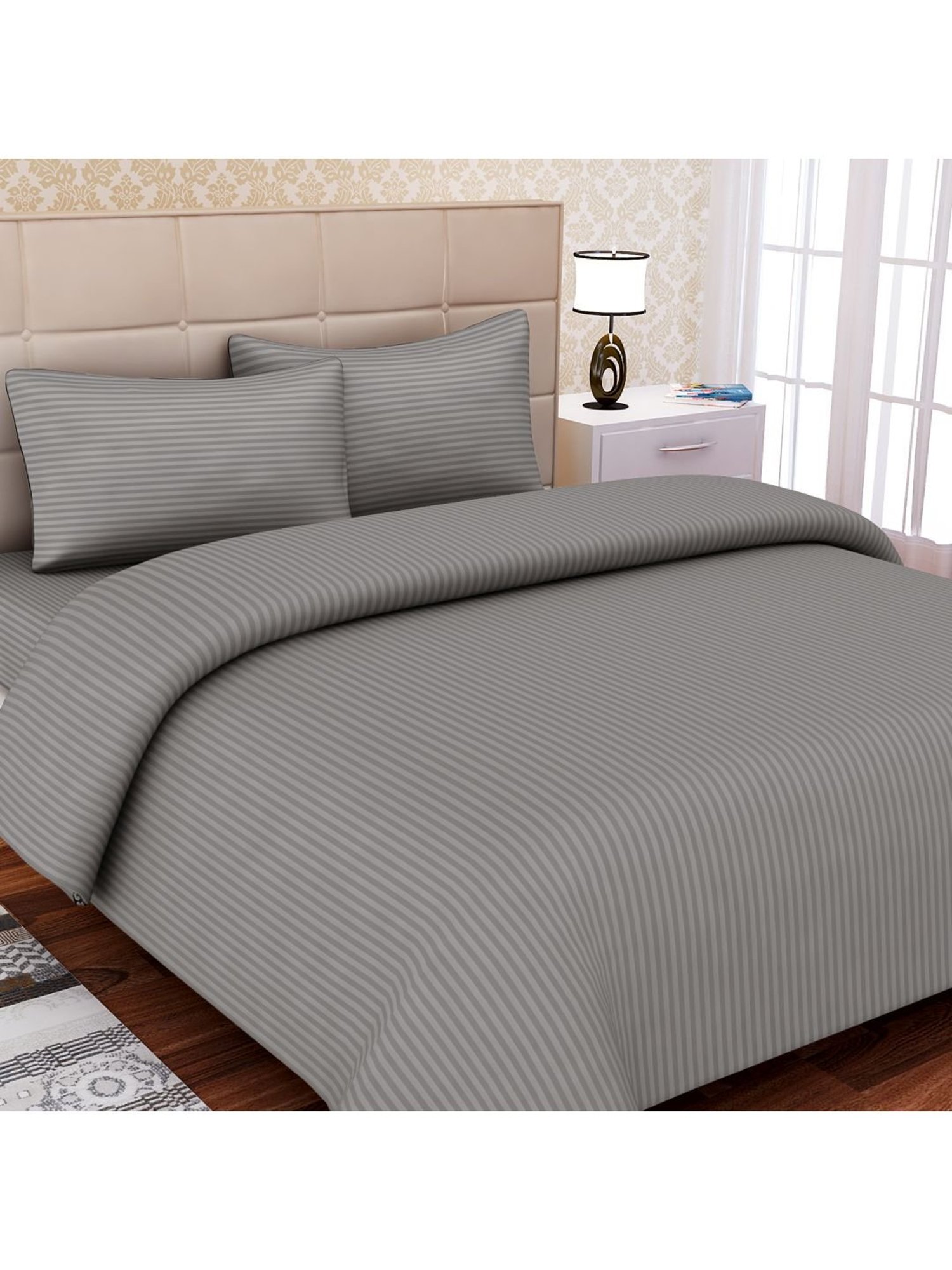 SEJ by Nisha Gupta Grey Bed Sheet Sets
