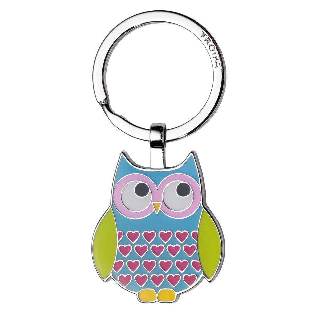 Troika Keyring, Owl, Rosy, Blue (KR1413BL)