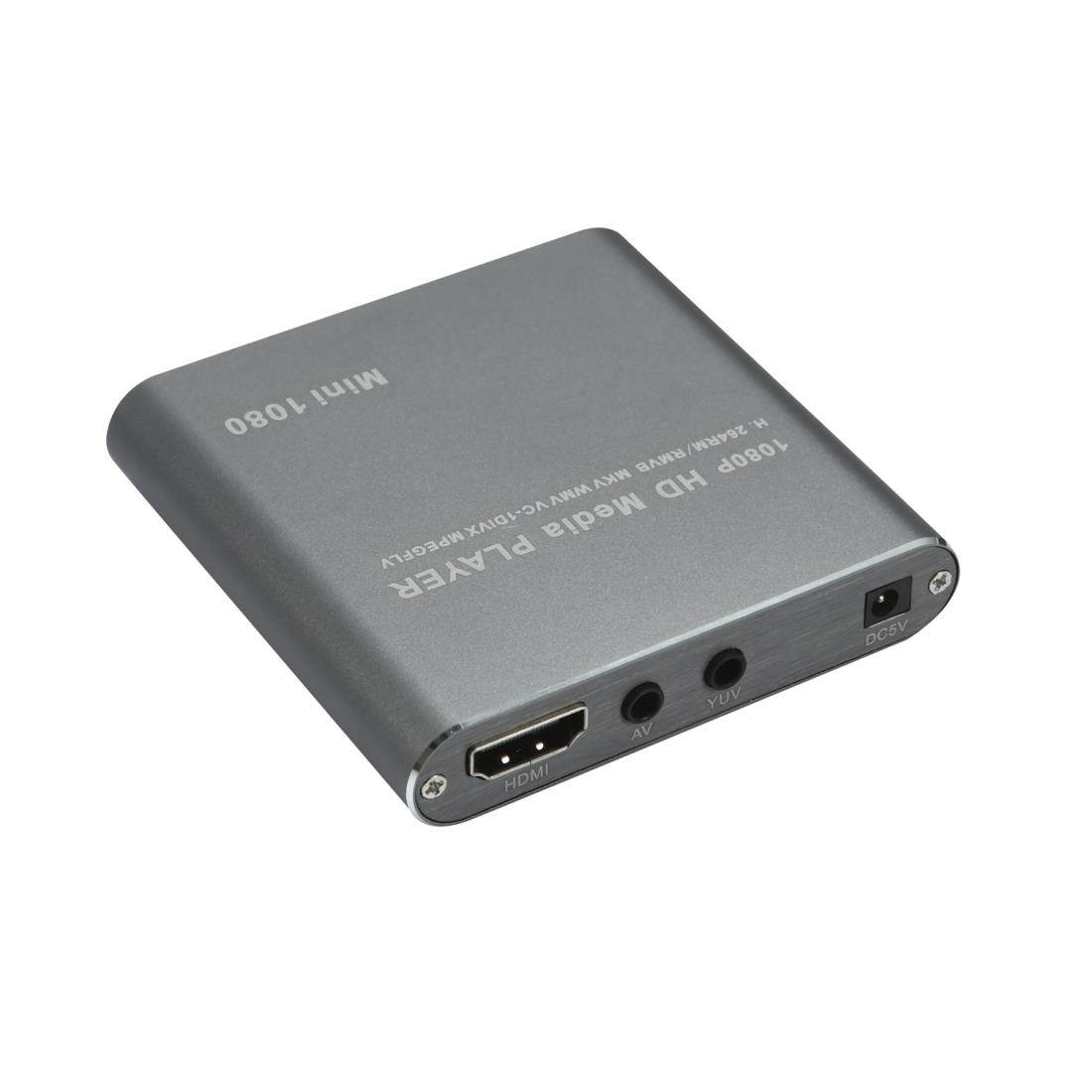 MINI 1080P Full HD Media USB HDD SD/MMC Card Player Box, US Plug(Silver)