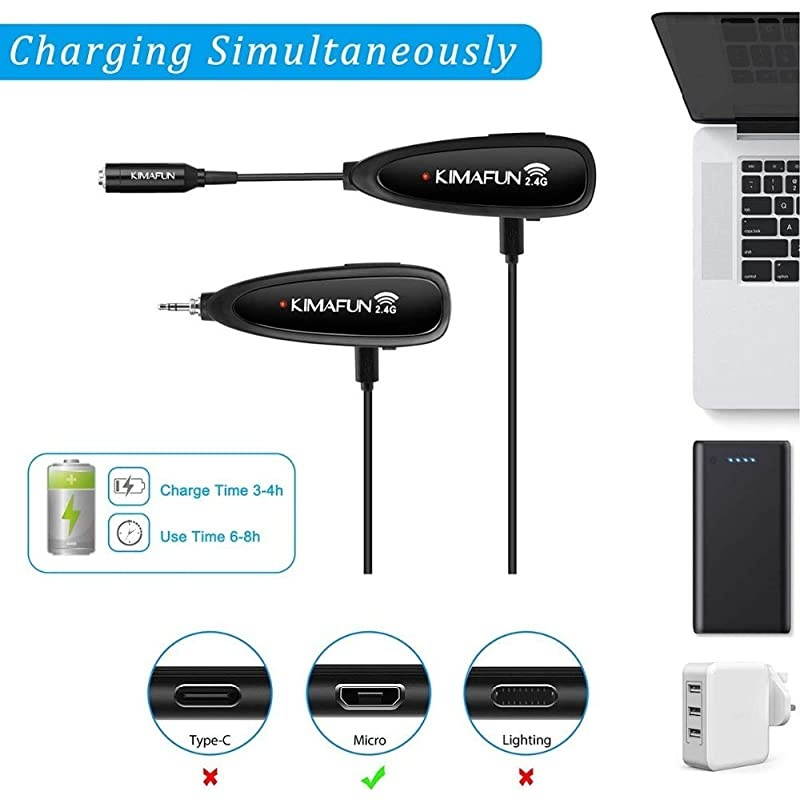 Wireless Microphone System 24G Wireless Microphone TransmitterReceiver Set with Headset Lavalier Lapel Mics Ideal for Teaching WeddingsPresentationsSchool PlayG102