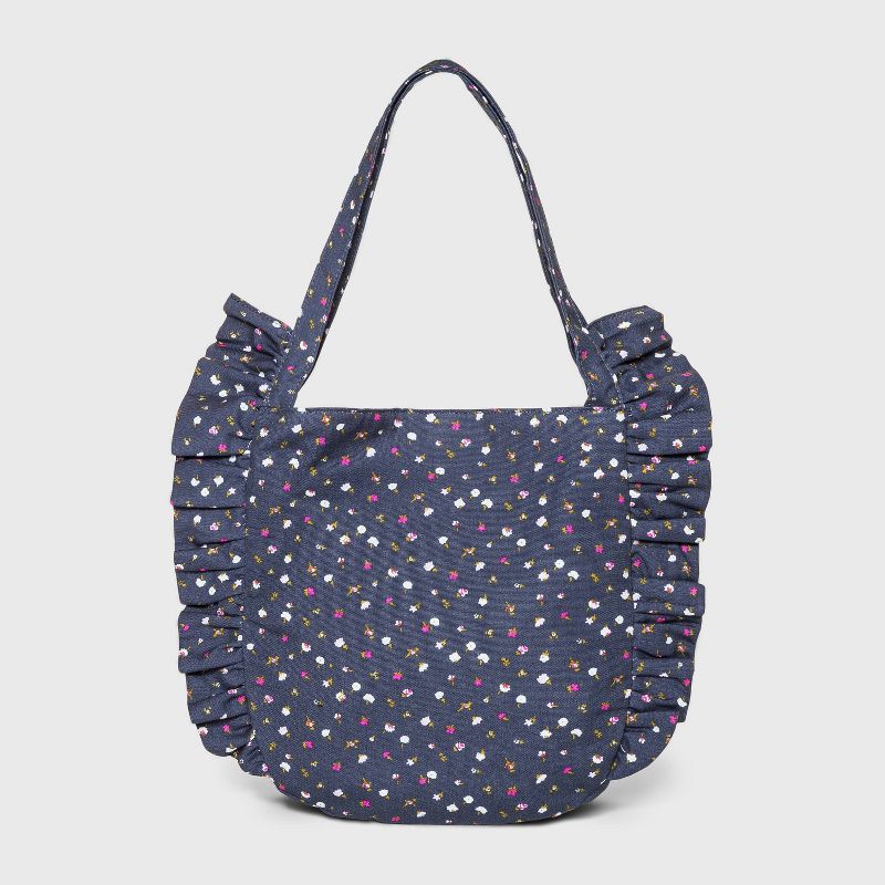 Girls' Ruffle Tote Handbag - Cat & Jack™ Navy