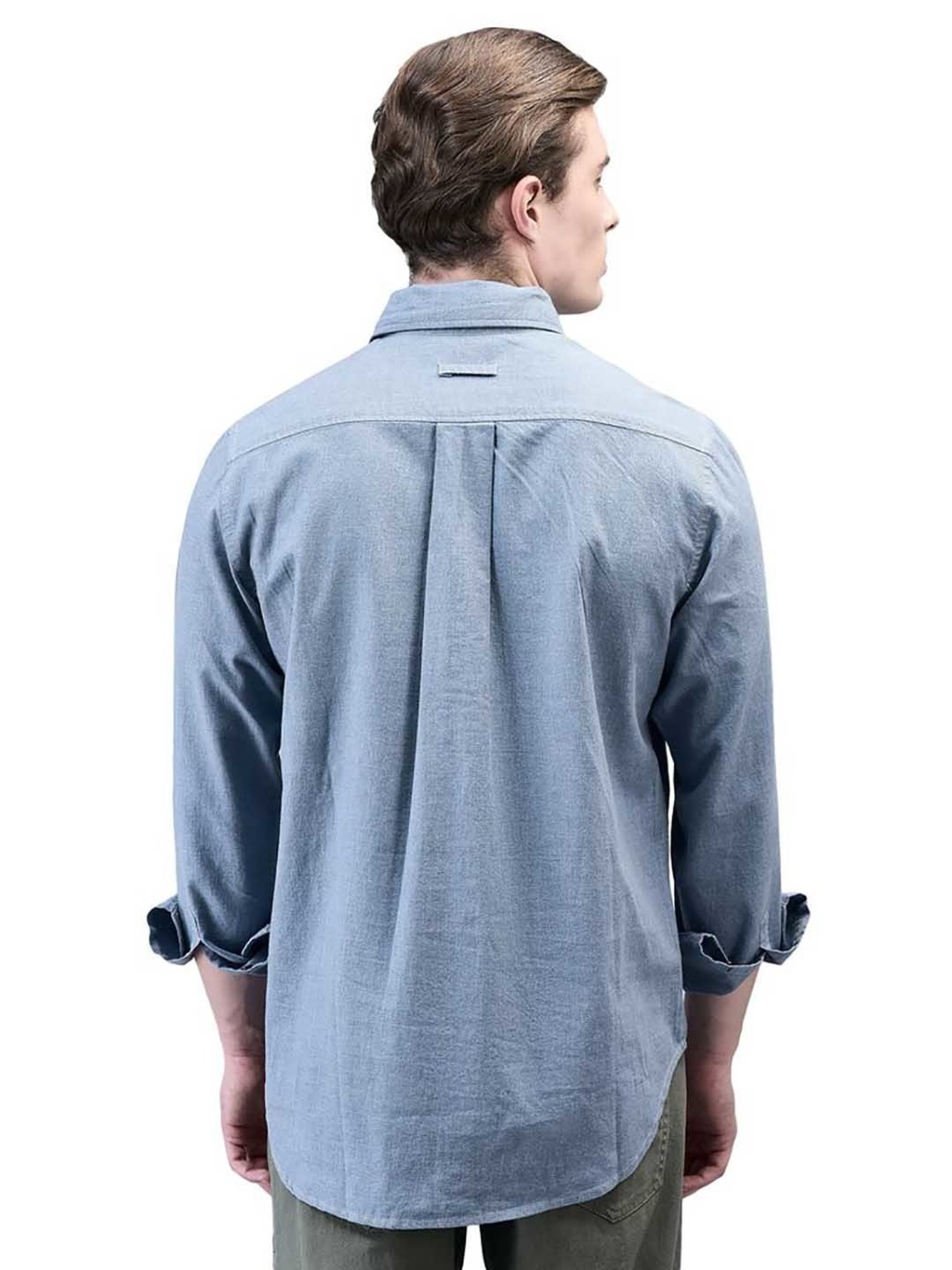 Woodland Blue Regular Fit Cotton Shirt