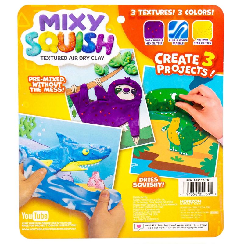 Mixy Squish 3D Clay by Number Shark, Sloth and Dino - Horizon Group