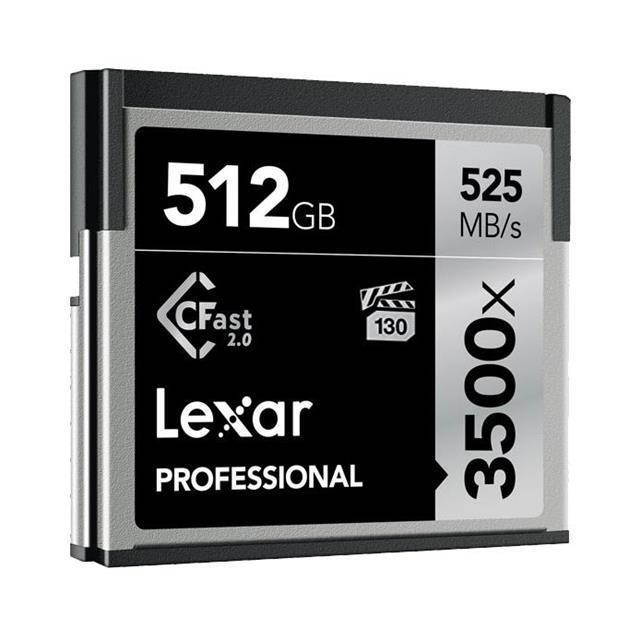 Lexar 512GB Professional 3500x CFast 2.0 Memory Card for 4K Video Cameras