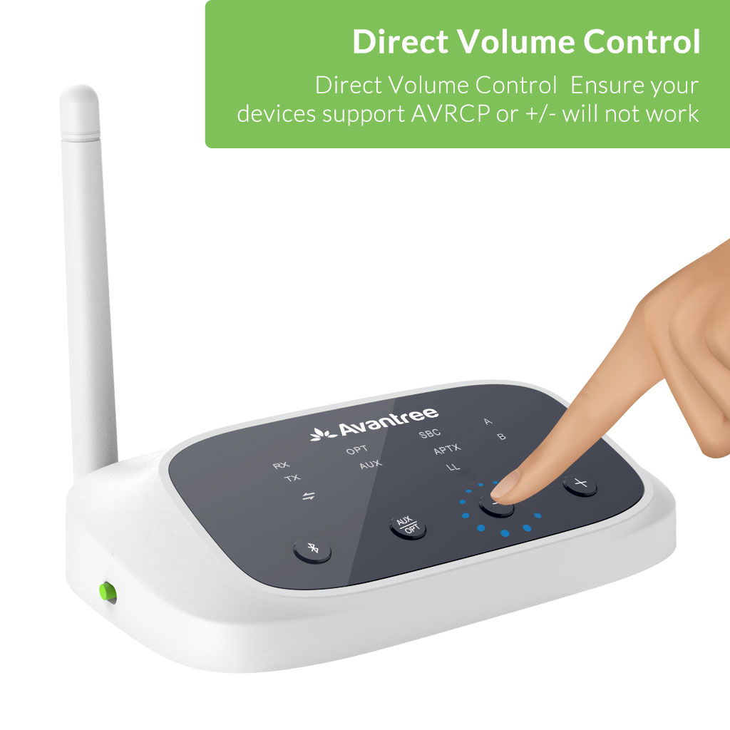 Avantree Oasis (New Version) Bluetooth 5.0 Transmitter Receiver for TV, Certified aptX Low Latency Wireless Audio Adapter for 2 Headphones, Home Stereo Speakers, Dual Link, Long Range, Optical AUX RCA