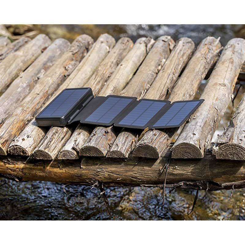 Solar Charger &ndash; [4 Efficient Panels] USB-C 24000mAh Waterproof Solar Battery Charger for Emergency, Portable Solar Power Bank Wireless Battery Charger for Phones/Tablets/GPS/Camping,etc.