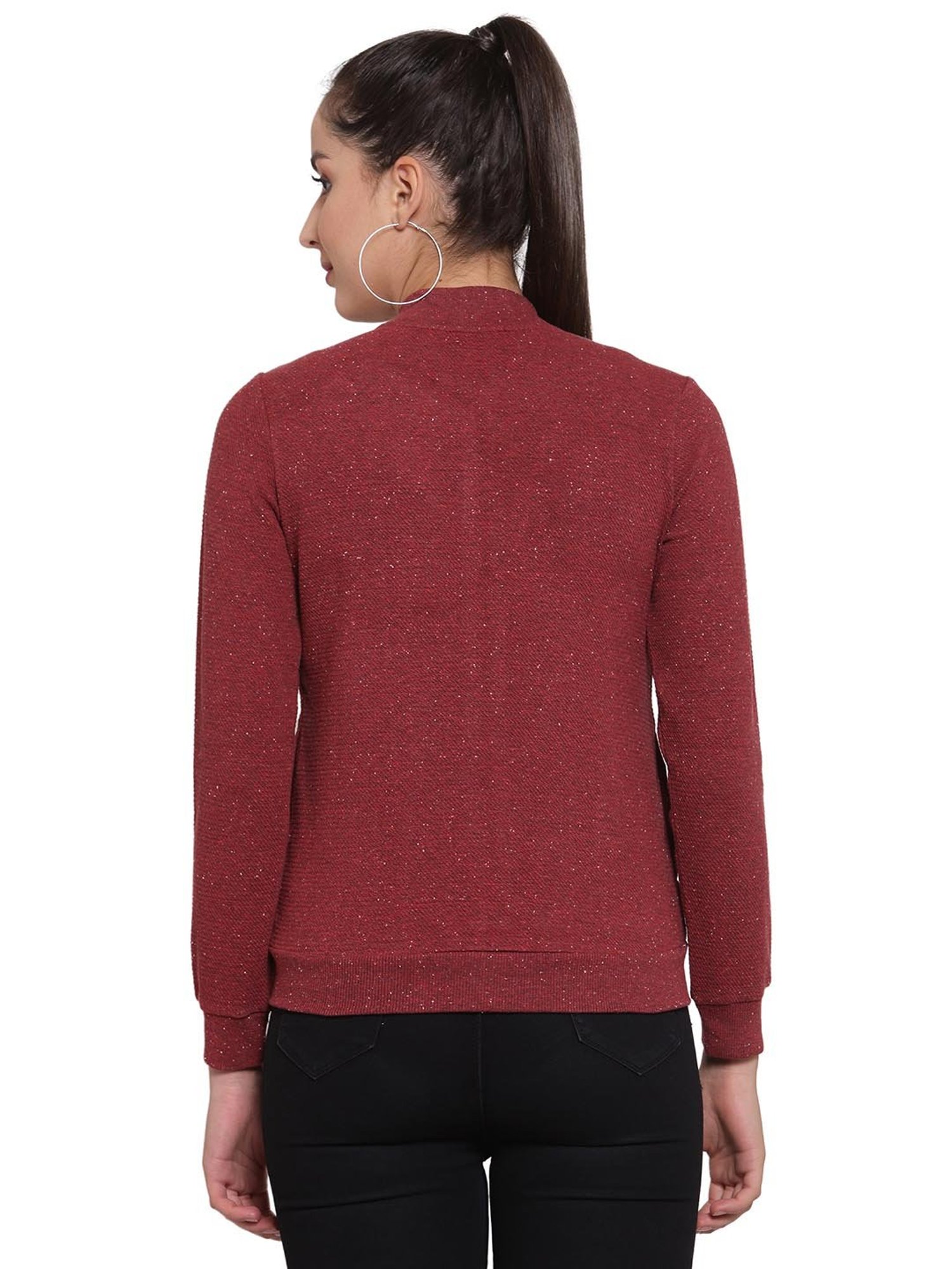 Juelle Maroon Round Neck Sweatshirt