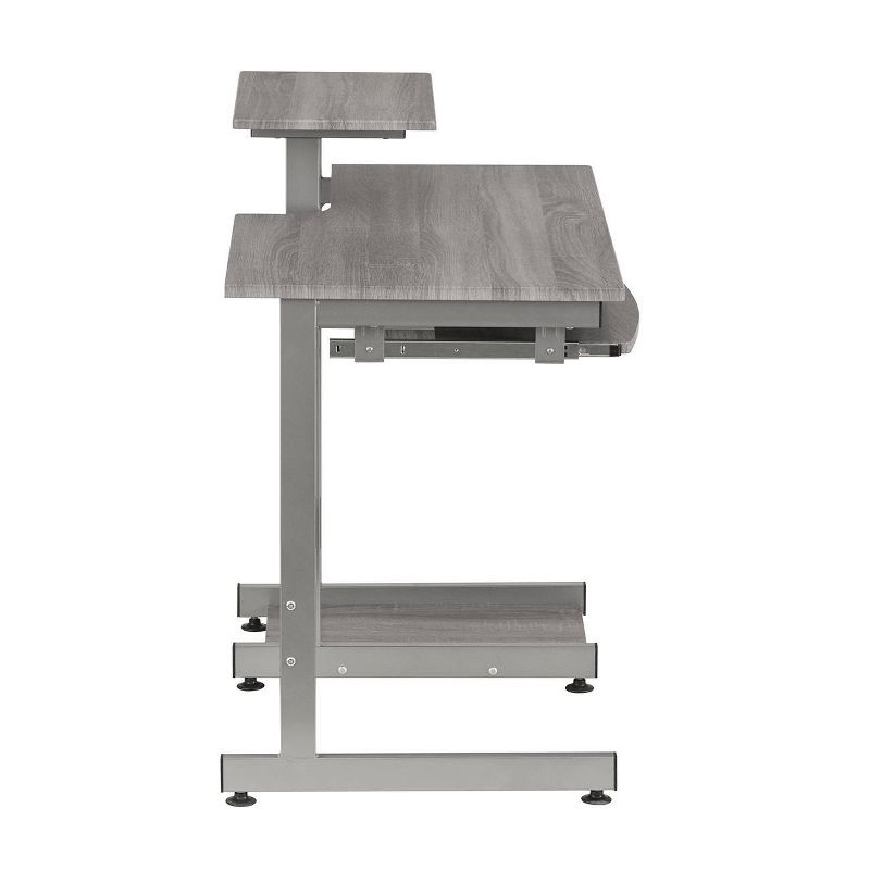 Complete Computer Workstation Desk Gray - Techni Mobili