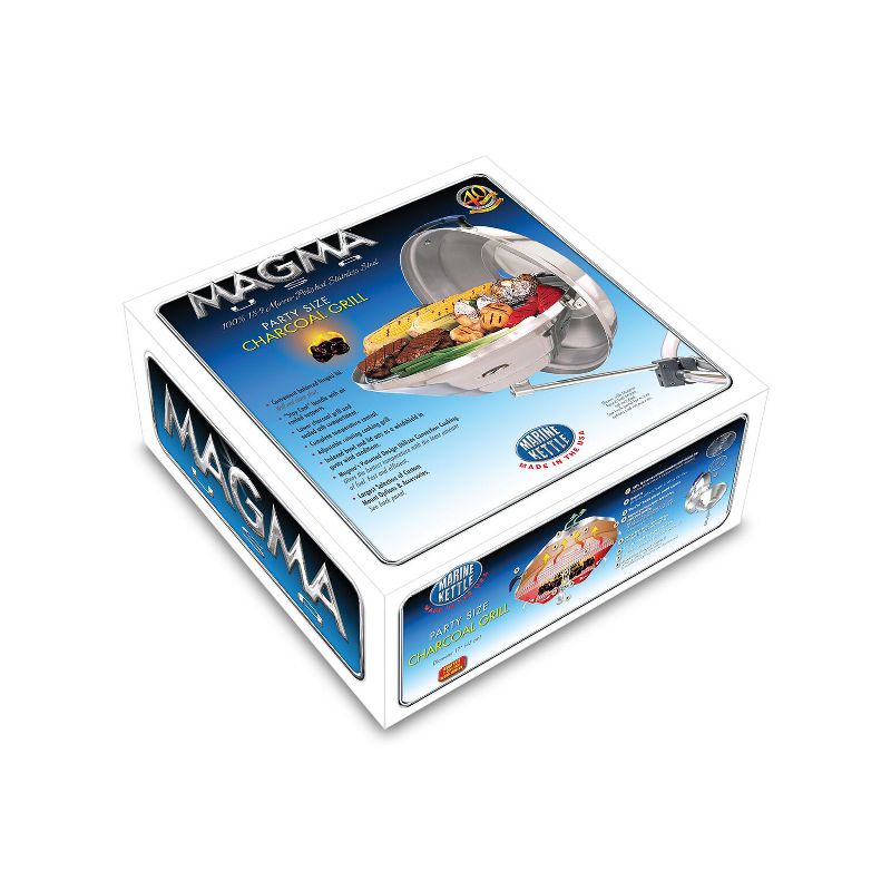Magma Products Marine Kettle Boat Steel BBQ Barbecue Charcoal Grill, Party Size