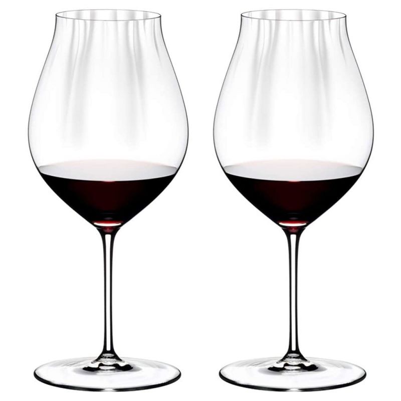 Riedel 29 Ounce Performance Pinot Noir Clear Crystal Wine Glass Set for Light Bodied Wines with Microfiber Polishing Cloth, (2 Pack)
