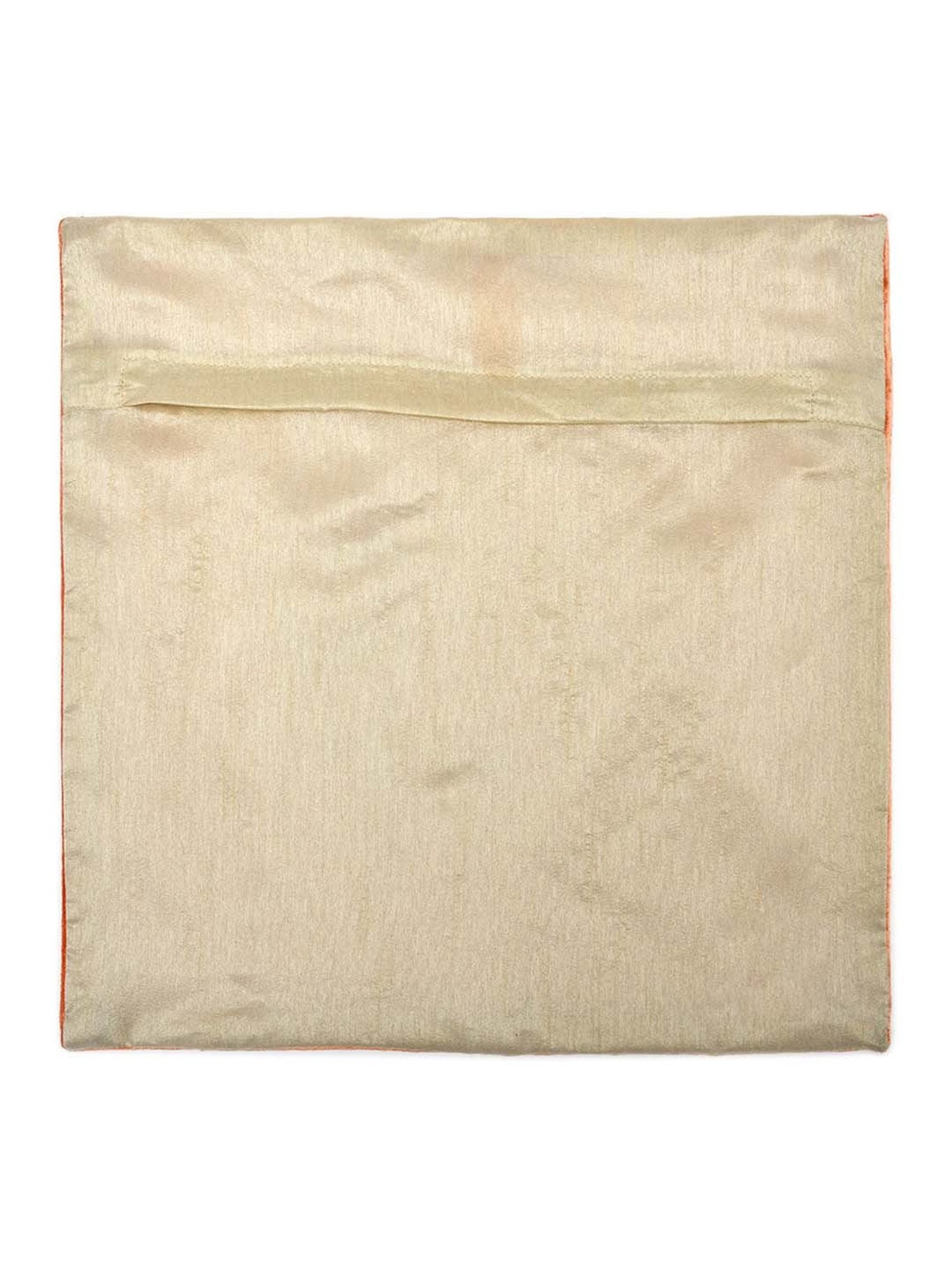 @home Nilkamal Orange Cotton Cushion Cover