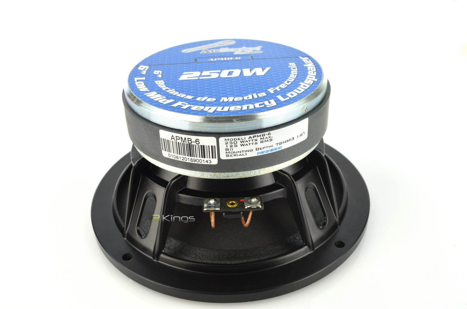 Audiopipe APMB-6 6" 250W 8-Ohm Low/Mid Frequency Loudspeaker Stereo Speaker