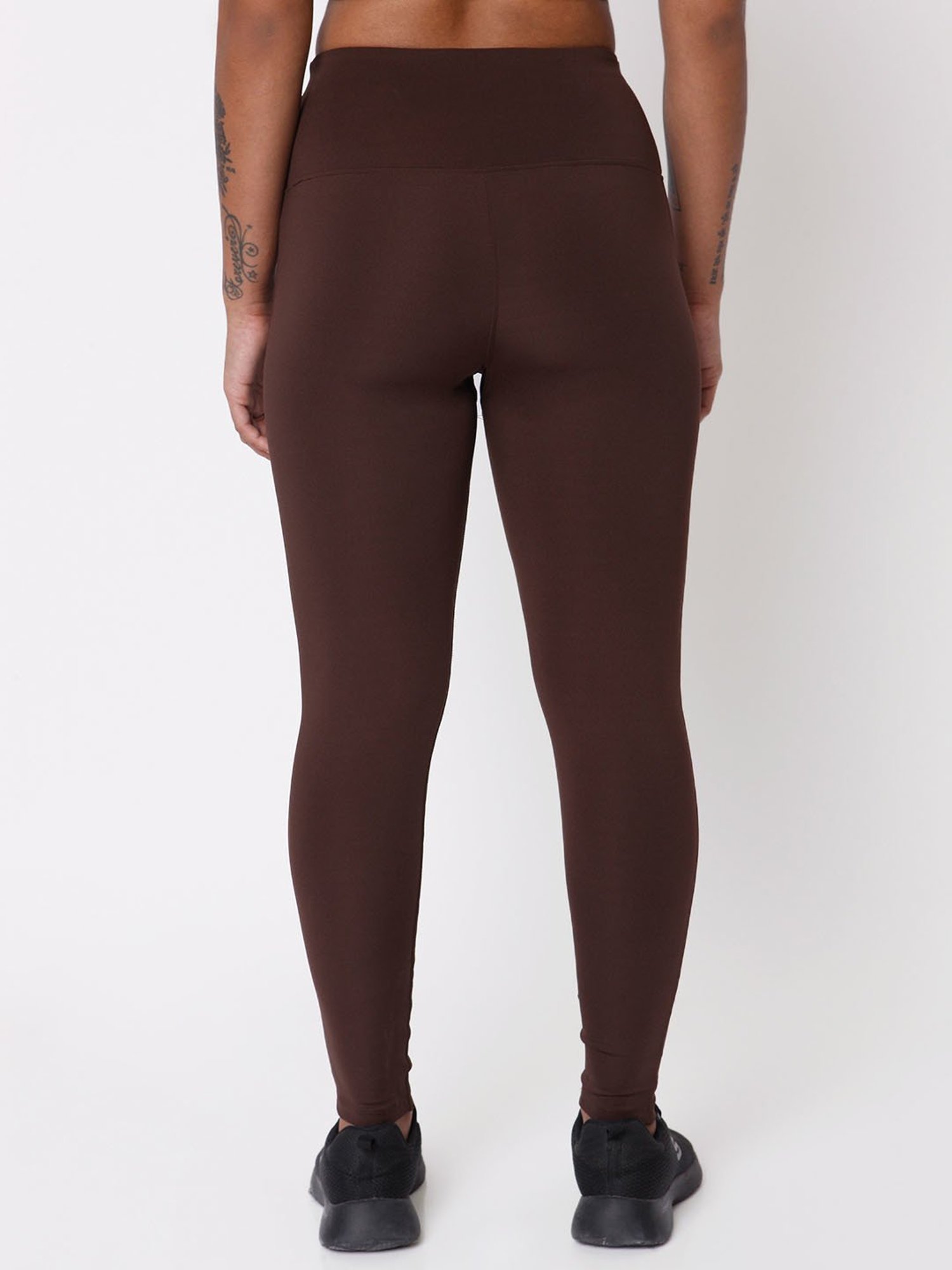 SILVERTRAQ Brown Logo Print Leggings