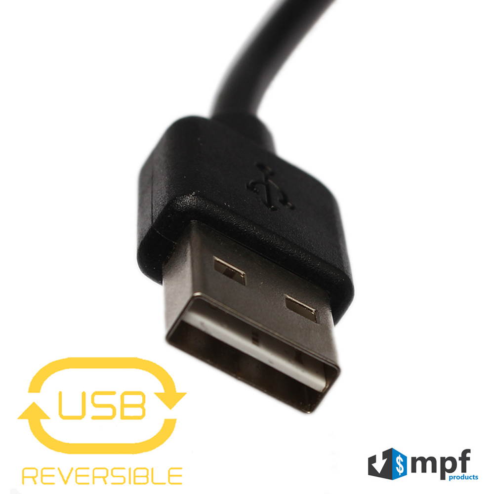 Double-Sided Reversible Micro B USB to Reversible USB 2.0 A Male Sync and Charging Cable Cord for Android, BlackBerry, HTC One, LG, Lumia, Motorola, Nexus, Samsung Galaxy, Sony, Windows Phone and More