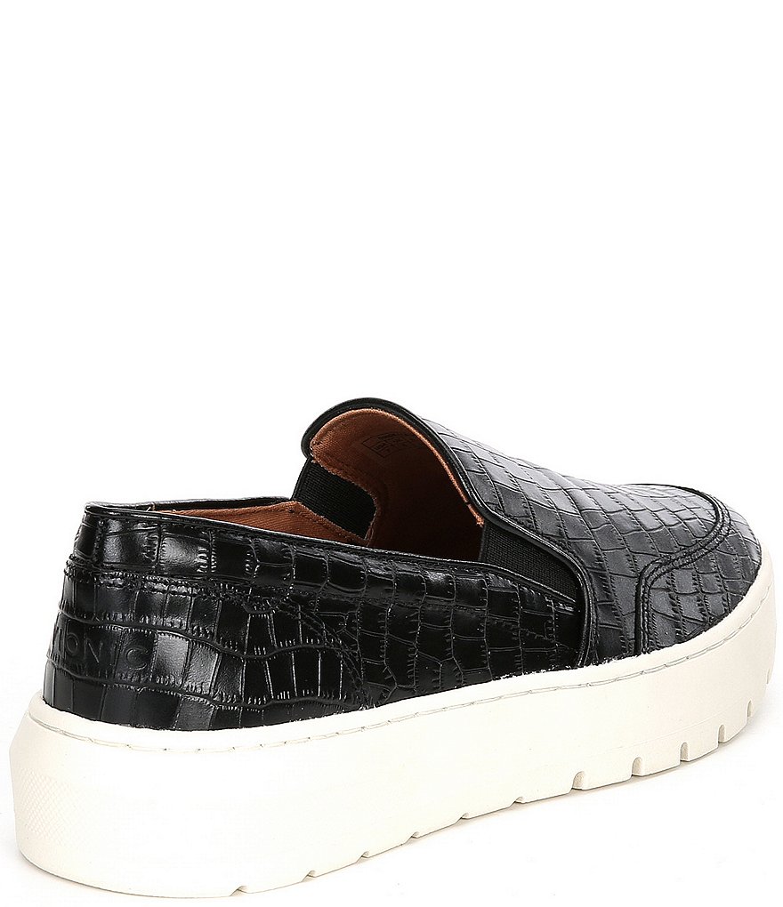 Vionic Dinoracroc Croc Embossed Leather Slip-On Sneakers