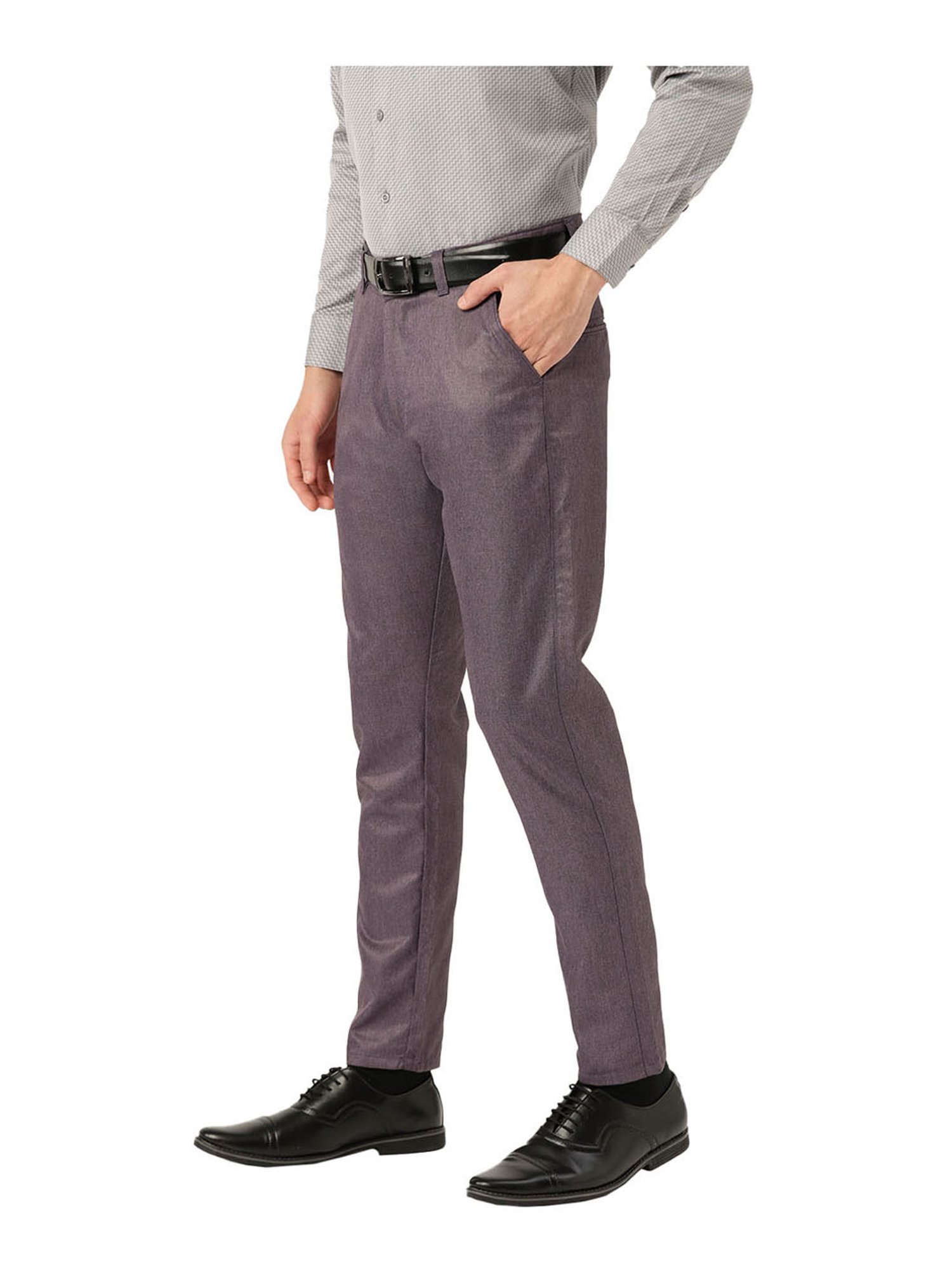 Sojanya Purple Regular Slim Fit Trousers