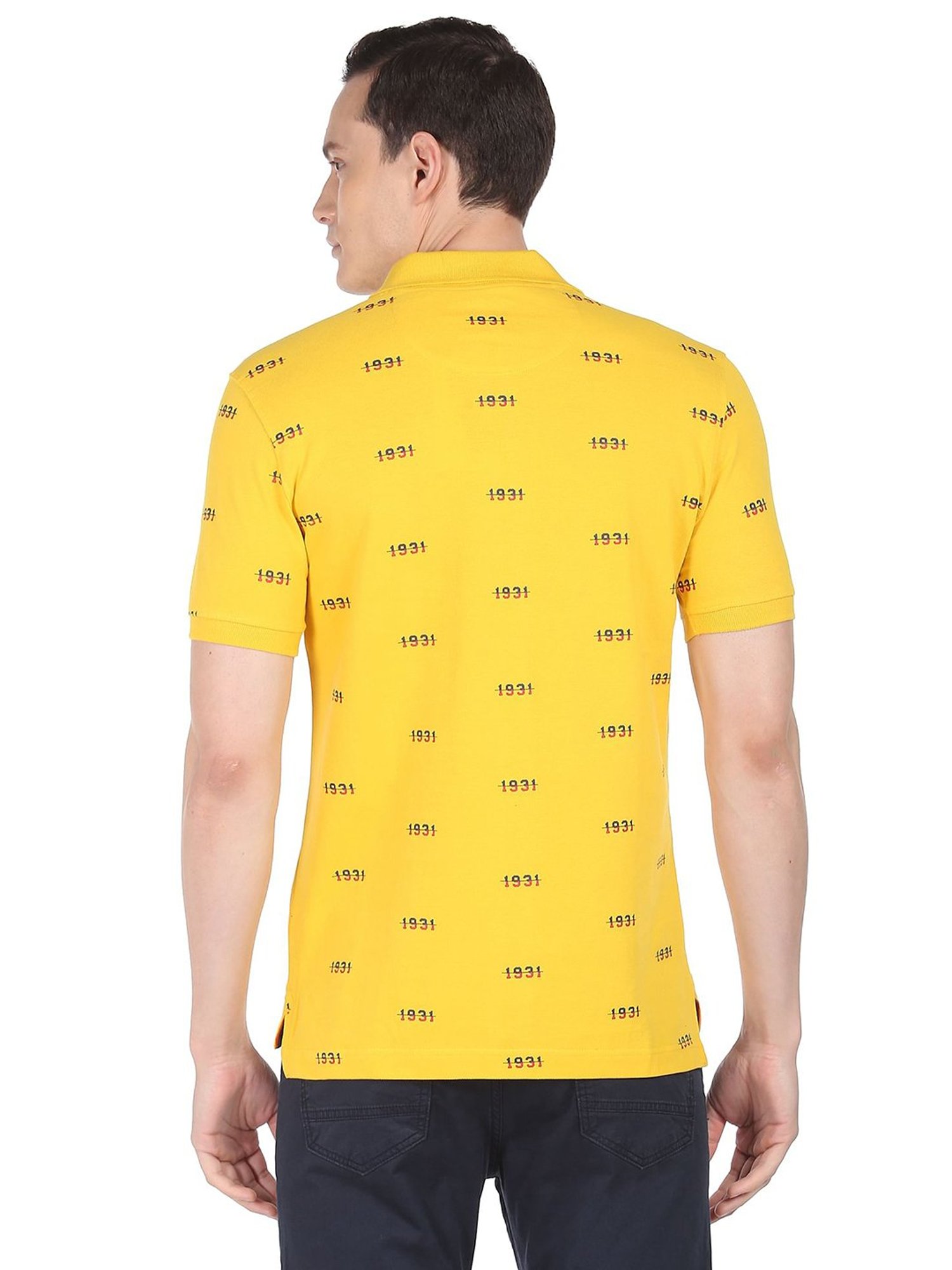 AD by Arvind Yellow Polo T-Shirt