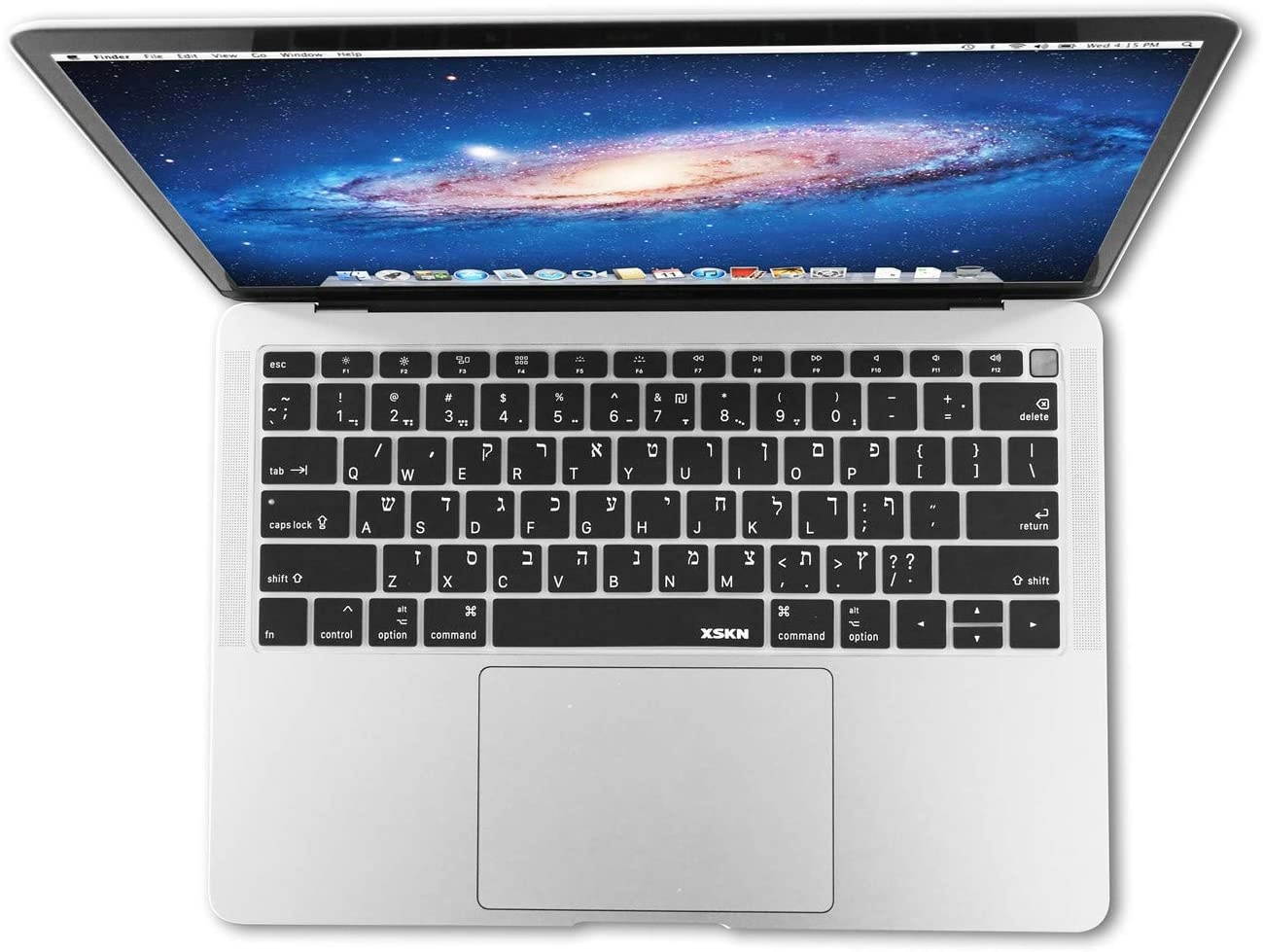 XSKN Hebrew English Keyboard Cover for New MacBook Air 13" 13.3-inch A1932 with Touch ID Retina Display US Version