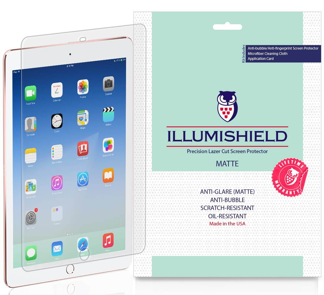 iPad Pro 9.7" Screen Protector [2-Pack], iLLumiShield - Anti Glare (Matte) HD Clear Film / Anti Bubble and Anti Fingerprint / Japanese  + Lifetime Warranty