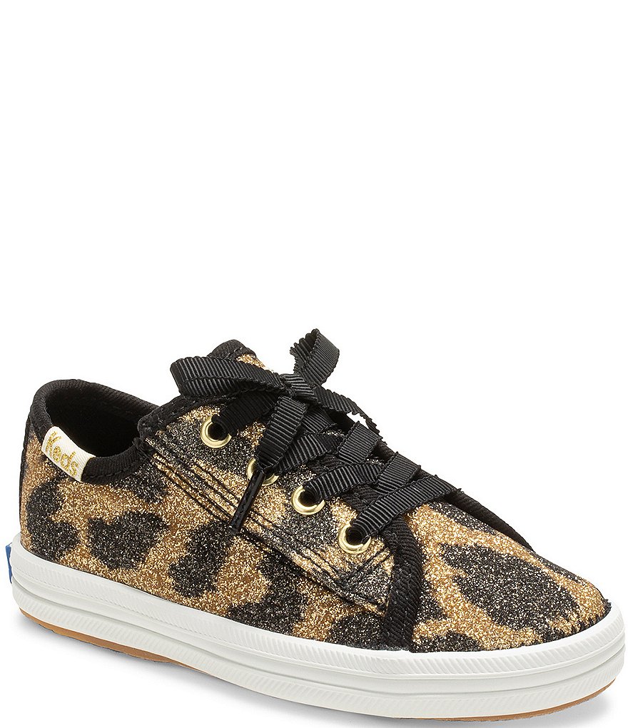Keds for kate spade new york Girls' Kickstart Jr Leopard Print Glitter Sneaker (Infant)