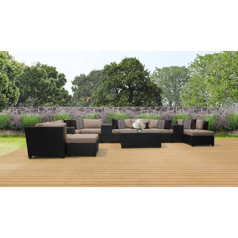 3pc Outdoor Wicker Conversation Set with Sofa Chairs & Table - Crestlive Products