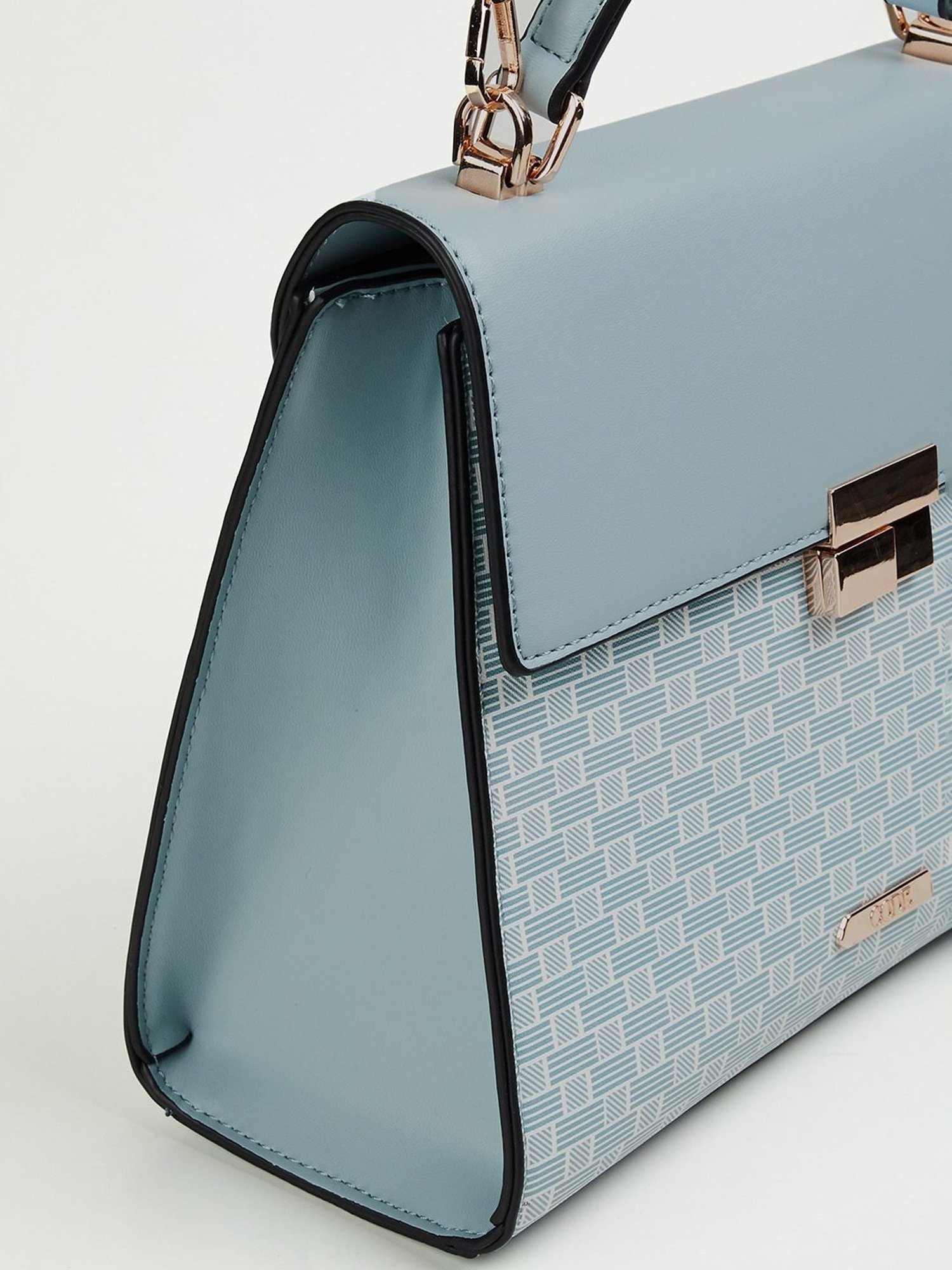 Code by Lifestyle Blue Geometric Satchel Handbag