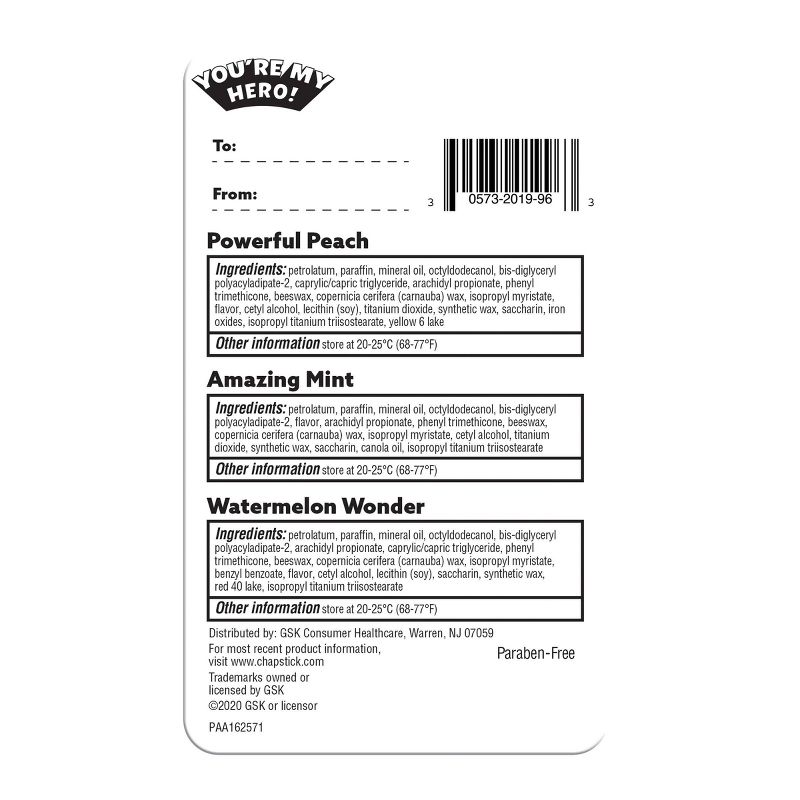 Chapstick You Are My Hero Lip Balm - 3ct/0.45oz