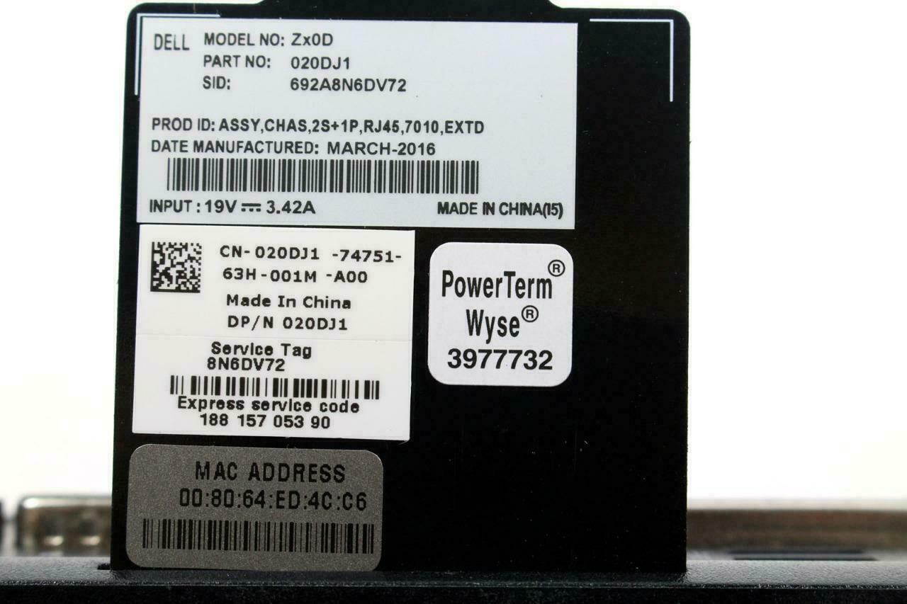 Dell Wyse Z90D7-7010 AMD G-T56N 1.50GHz 4GB RAM 16GB SSD OS: WES7 with Adapter RJ-45 9GTR0