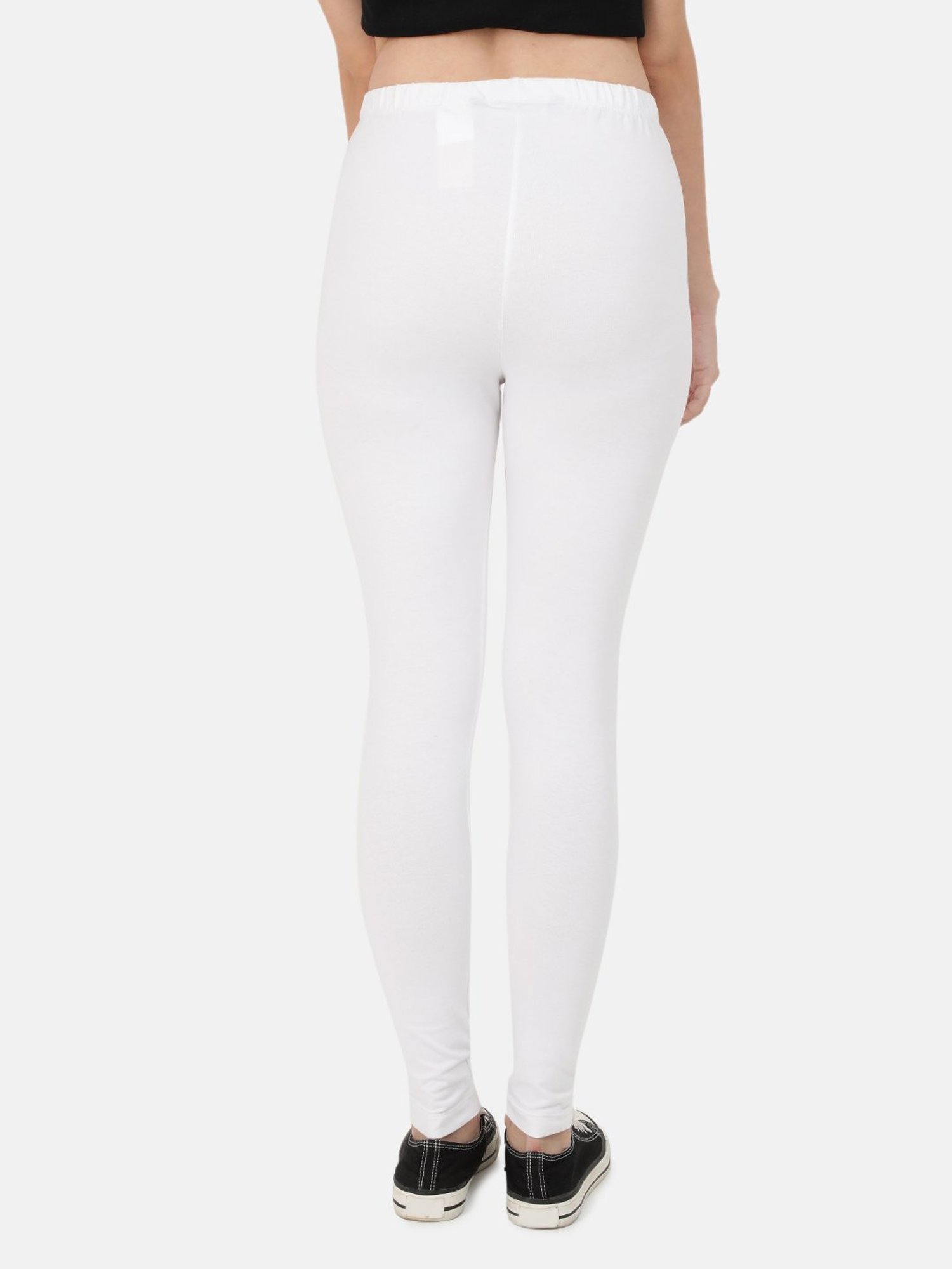 Bene Kleed White Cotton Slim Fit Leggings