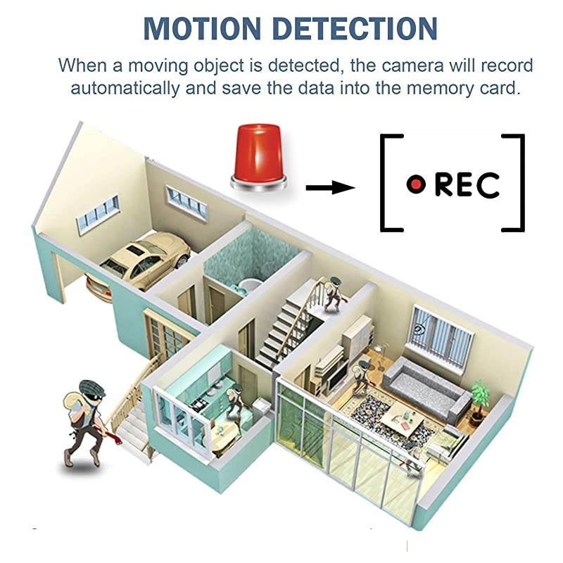 Hidden Spy Camera Portable Small 1080P Wireless Cam with Night Vision and Motion Detection for NannyHousekeeper Security Sports Camera Black